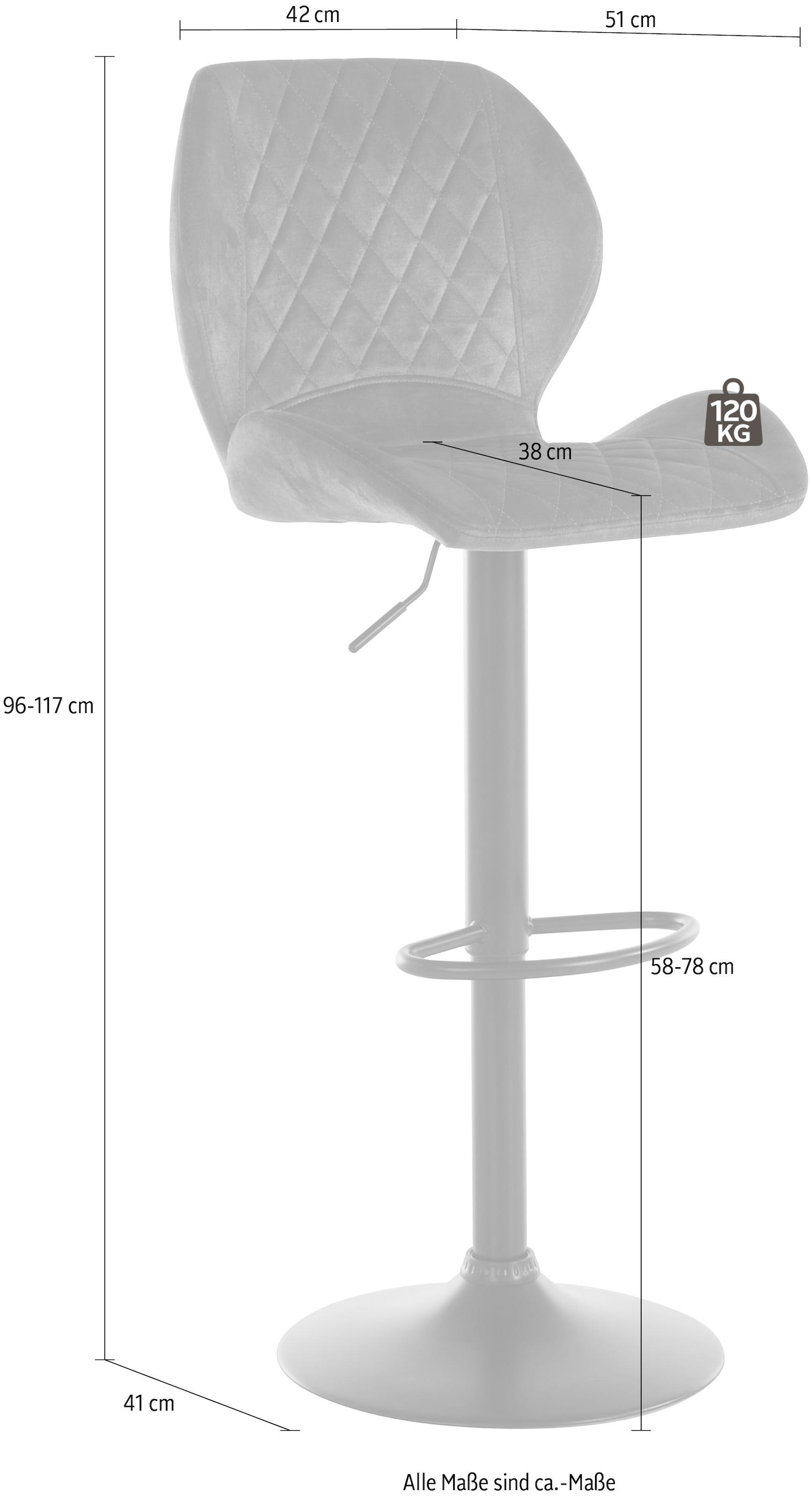 HELA Tabouret de bar »Sonja« Set, 2 cuis tlg. 2 Stück