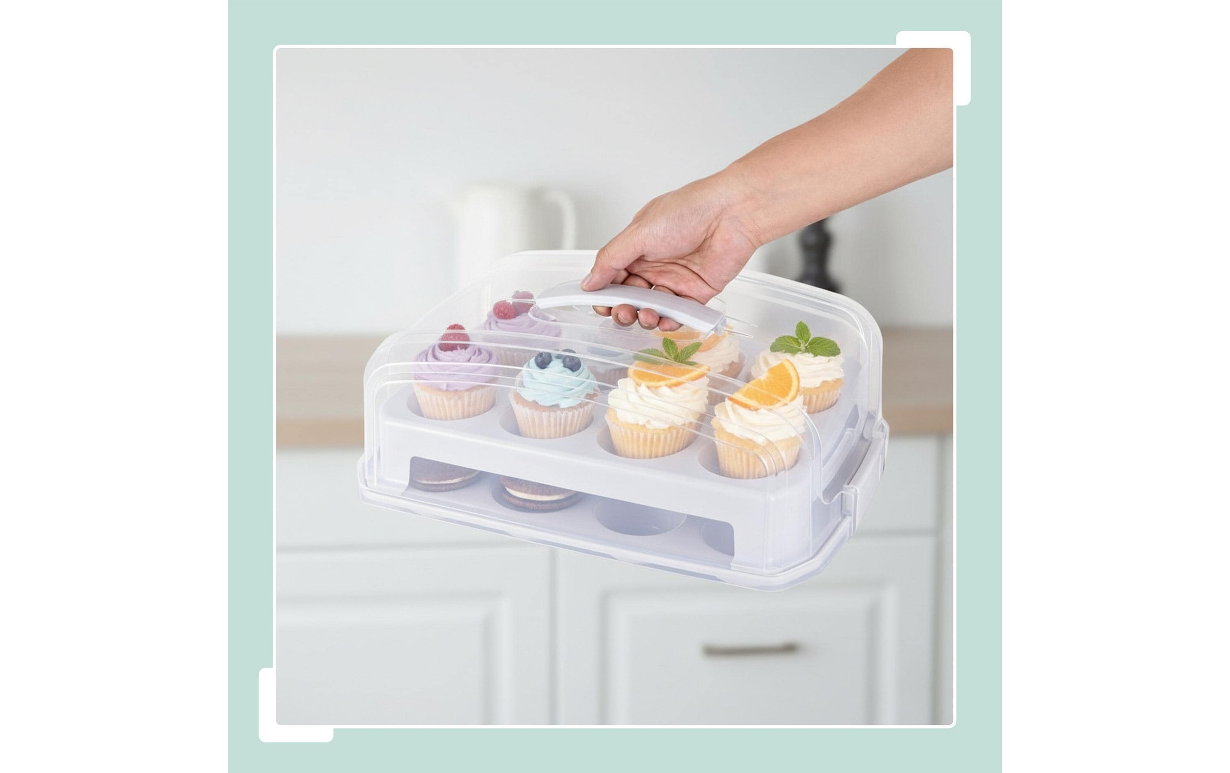 relaxdays Boîte de transport de gâteaux »für 24 Stück Muffin«