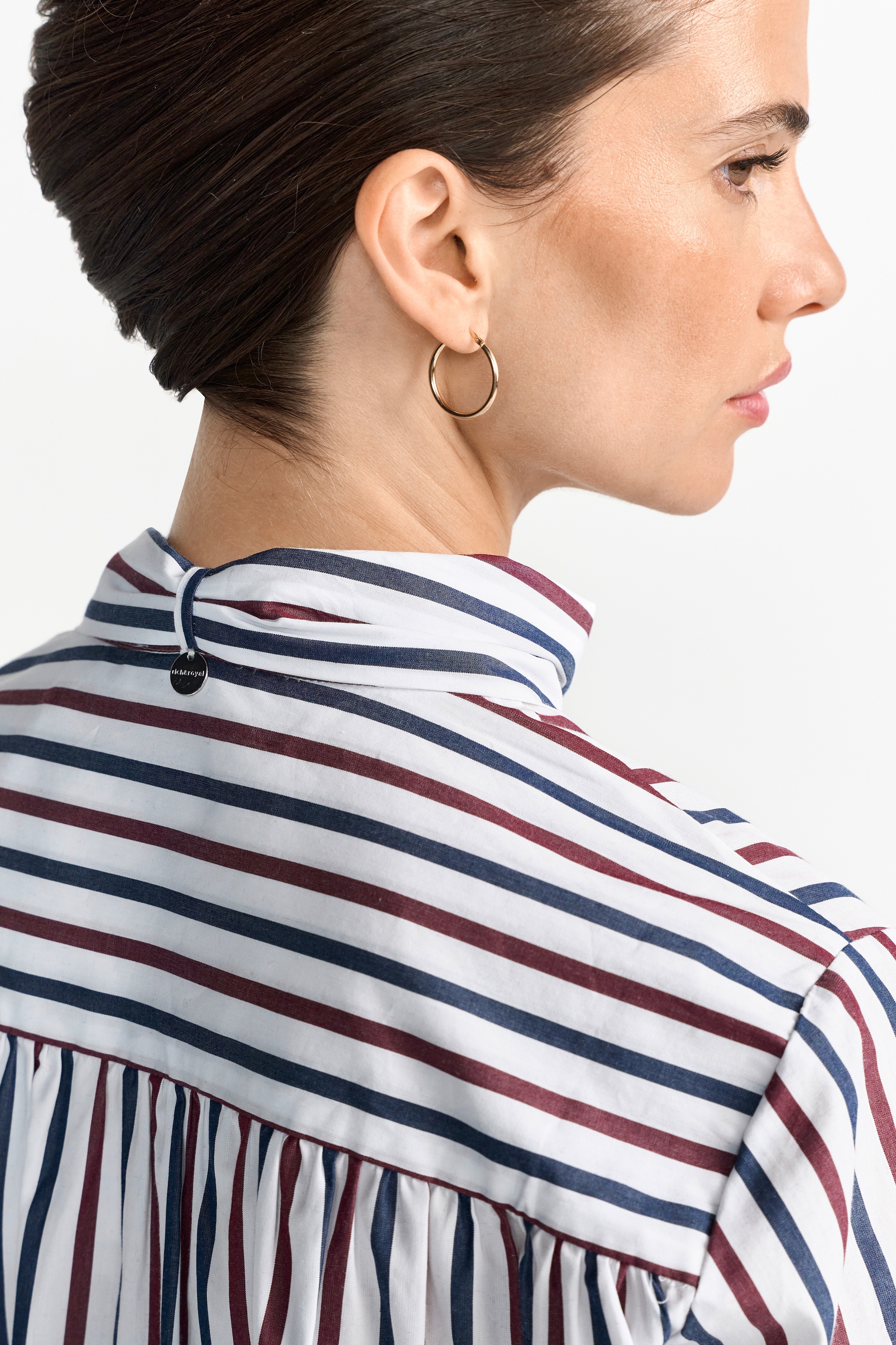 RICHROYAL Chemisier à pinces gerade geschnitten, Streifenmuster, mit abnehmbarer Schluppe