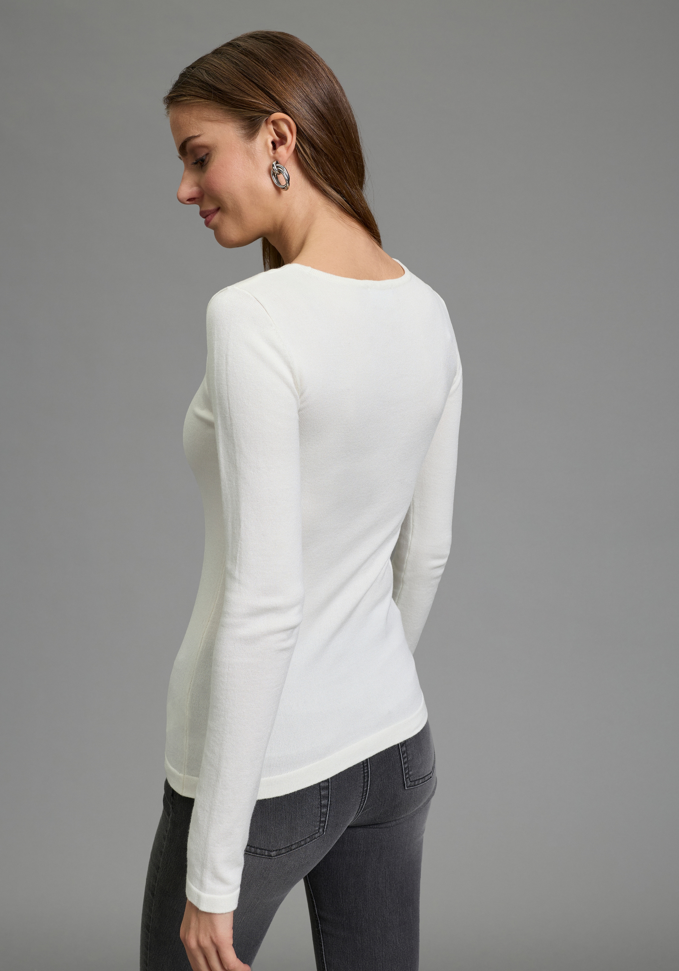 Melrose Strickpullover »aus leichtem Feinstrick« mit Cut-Out und süssem Knotendetail