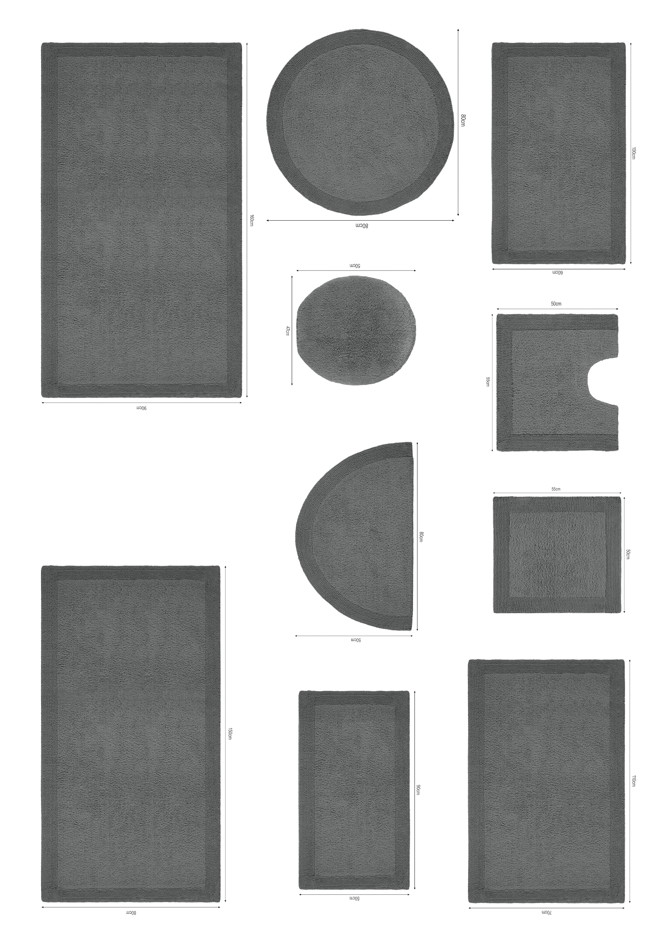 GOODproduct Tapis de bain »Kapra, Badvorleger, Badezimmer Teppich« Höhe 14 mm mit Bordüre, Badteppich, Badematte, Baumwolle