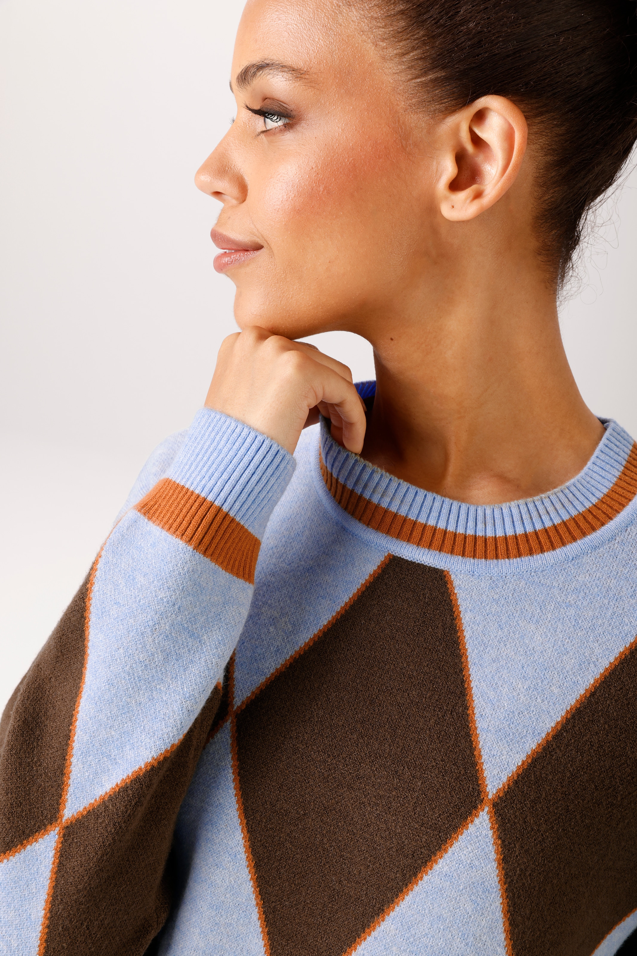 Aniston CASUAL Pull en tricot Avec grand motif losanges - NOUVELLE COLLECTION
