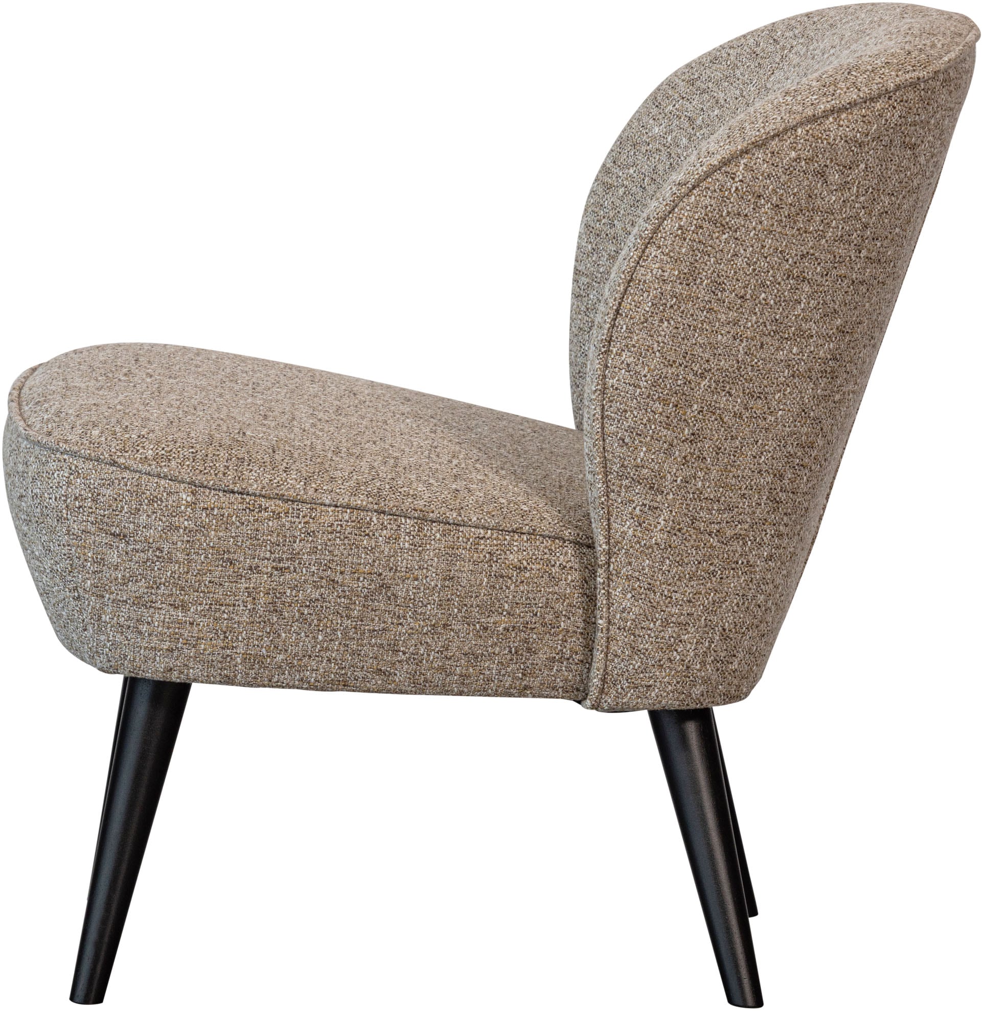 WOOOD Sessel »Sara Bezug mit Birkenholzbeinen, mittlere Sitzhöhe, H71 x B59 x T70 cm« Melange bezug ,Tragkraft 90 kg, Hohe Verschleissfestigkeit