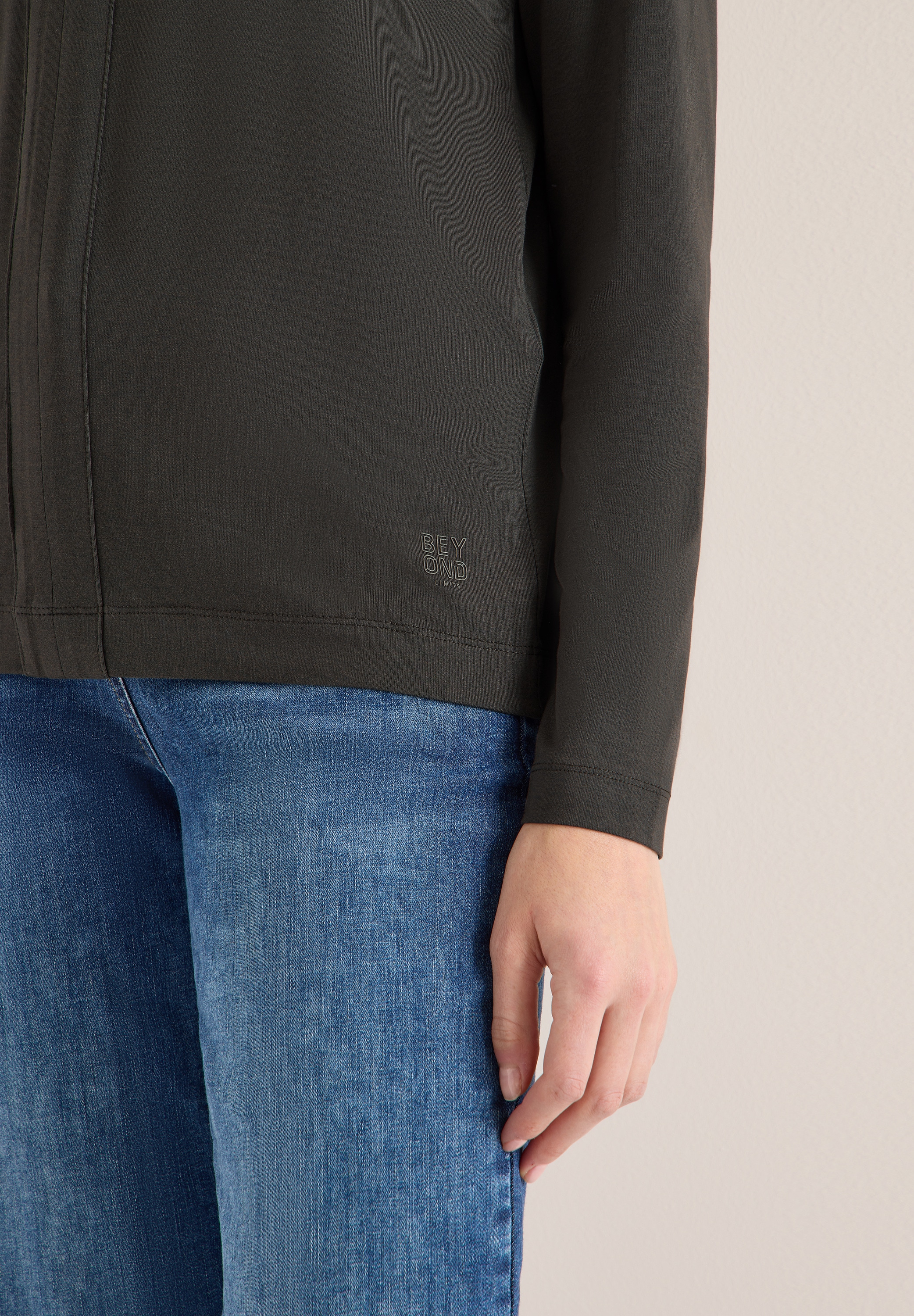 Cecil Blusenshirt feines Frontdetail, Splitneck, mit Elasthananteil