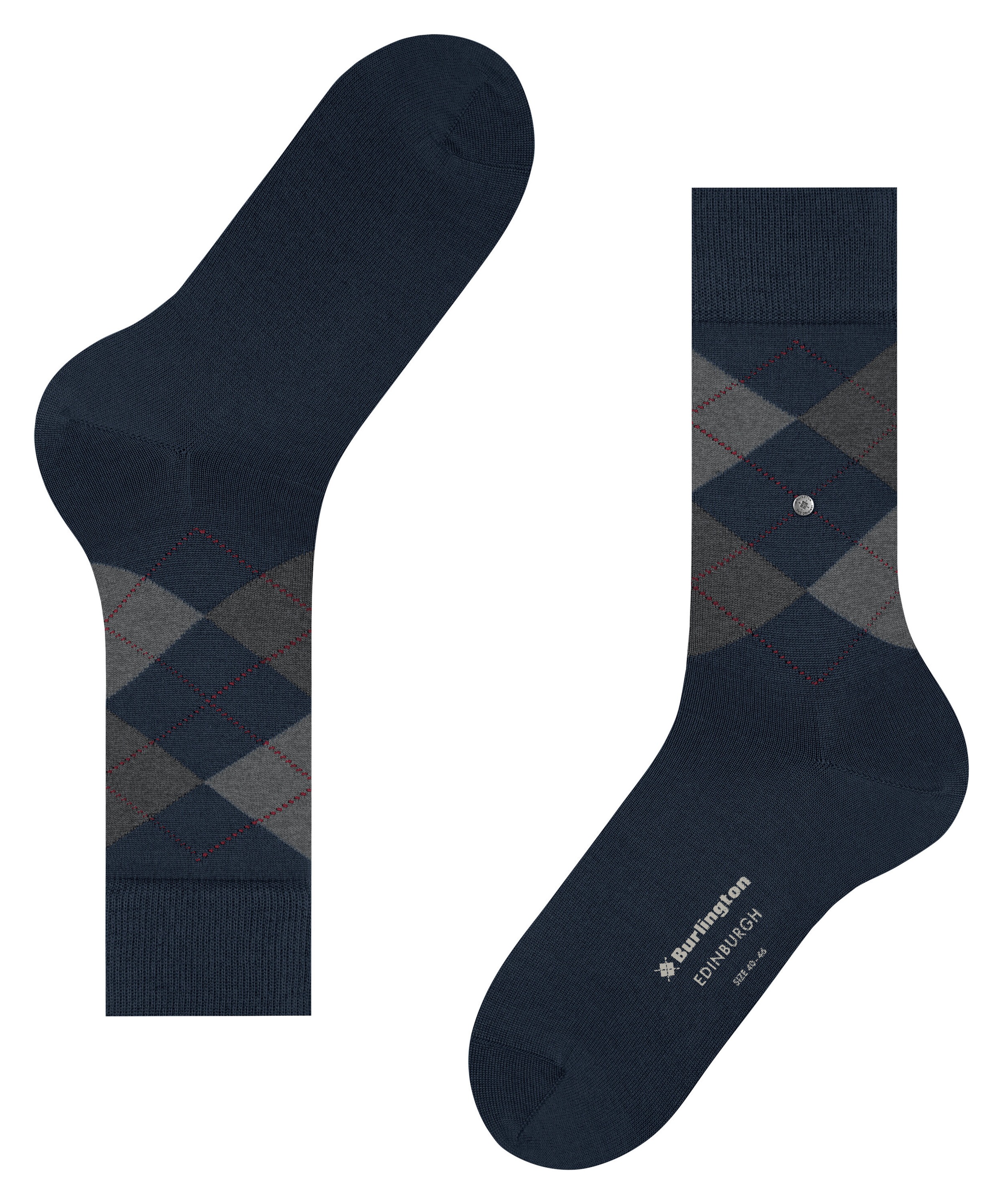 Burlington Chaussettes »Edinburgh« Taille unique 40-46, motif argyle classique, mélange de laine chaud