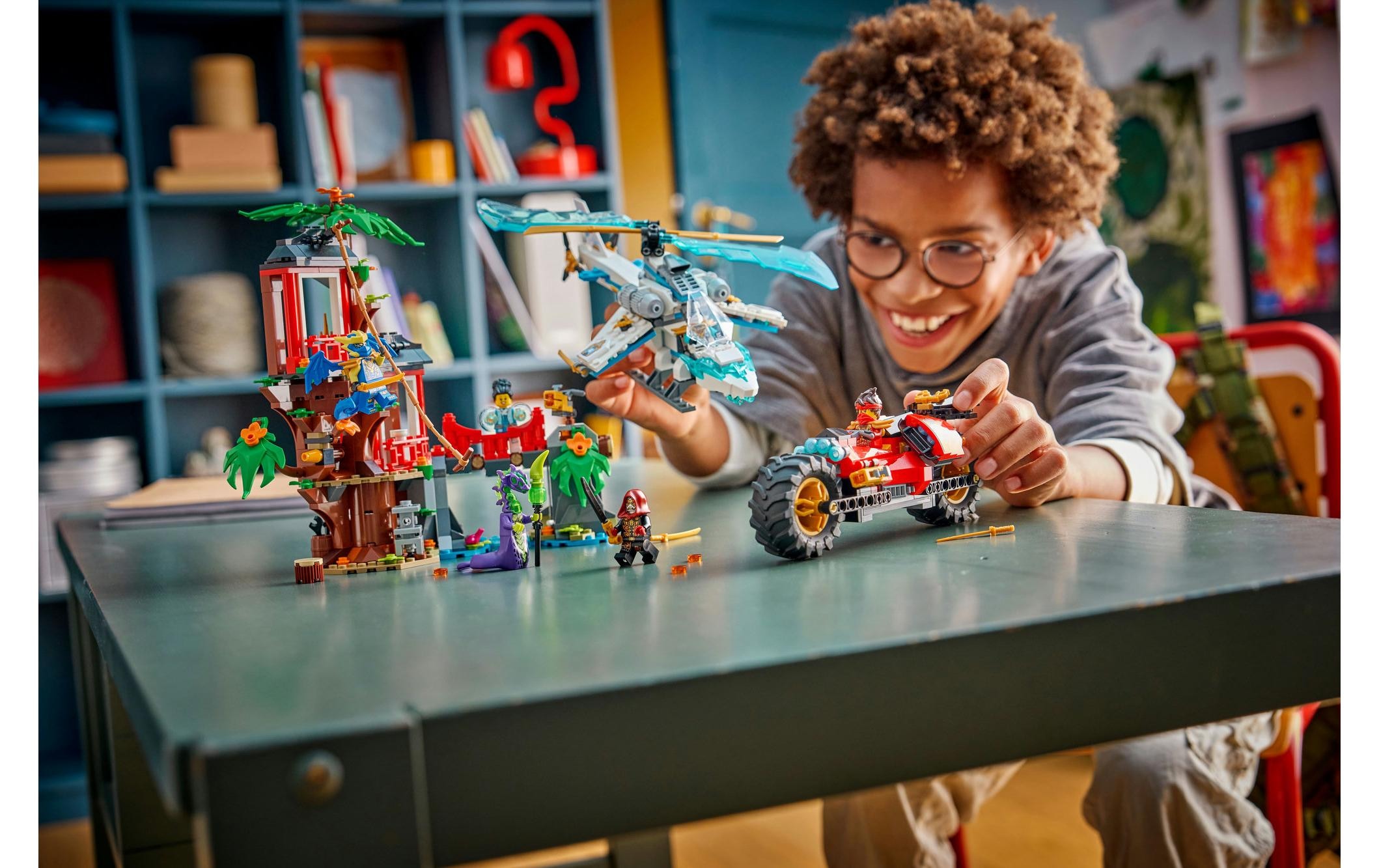   Pions de construction »Ninjago Showdown am Baumhaus mit dem Ninja-Bike 71857« Kategorie: Fantasy-Welt