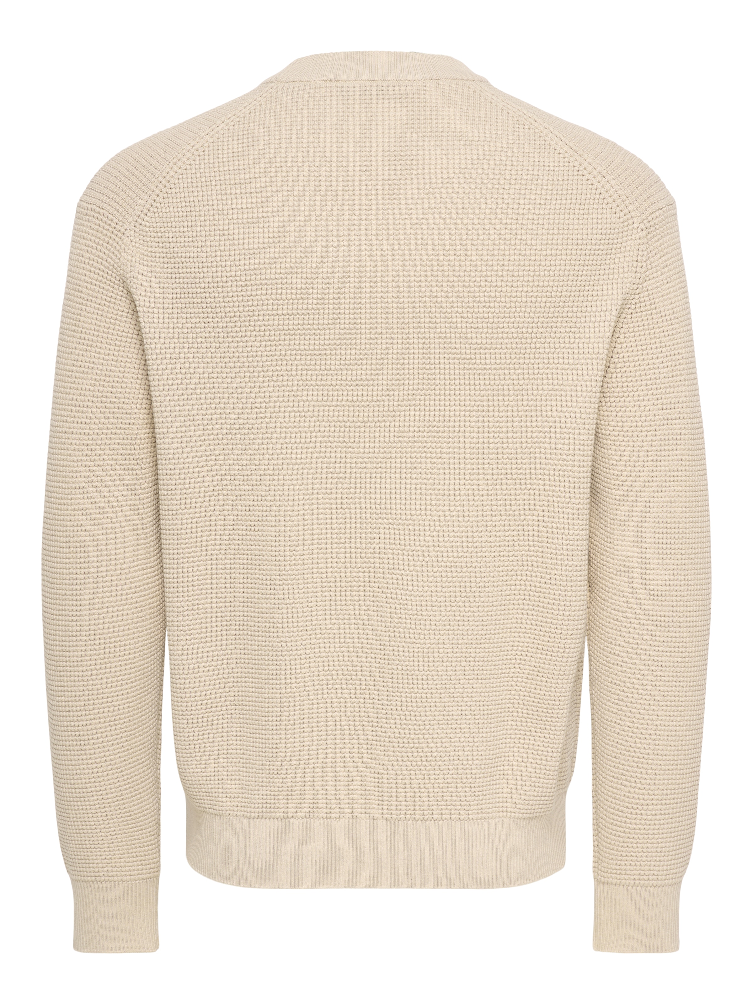 ONLY & SONS Pull à col rond »ONSMARIUS LS WAFFLE CREW REG OTL« mélange coton, coupe régulière