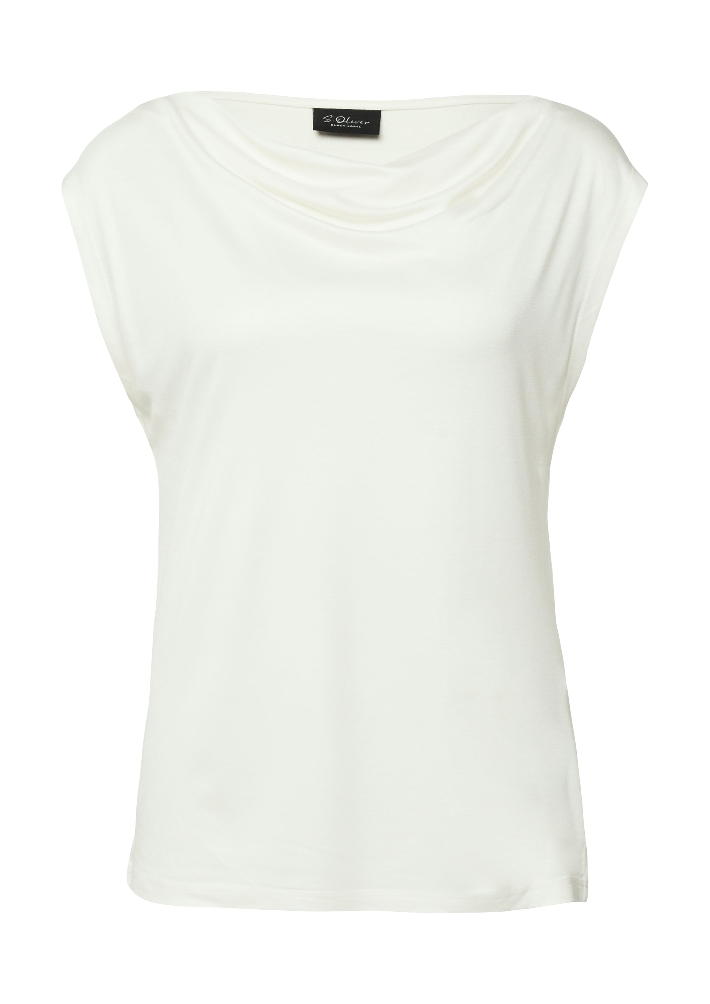 s.Oliver BLACK LABEL T-shirt cascade mit Wasserfall-Kragen und aus reiner Viskose