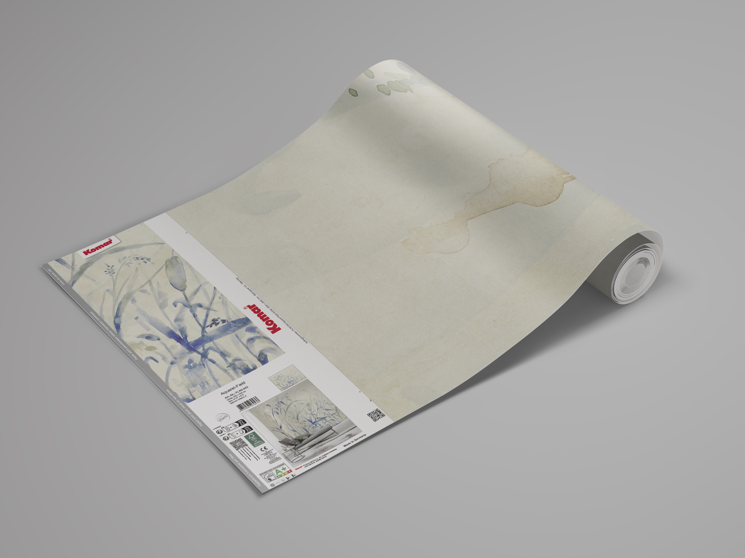 Komar Fototapete »Komar Vlies Fototapete - Aquarel-Field - Grösse 300 x 250 cm« bedruckt glatt