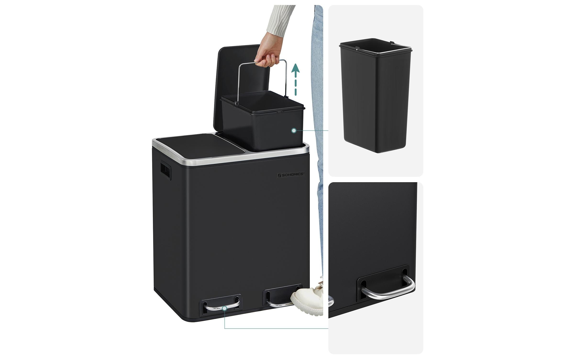 SONGMICS Poubelle »30 l« 2 Behälter