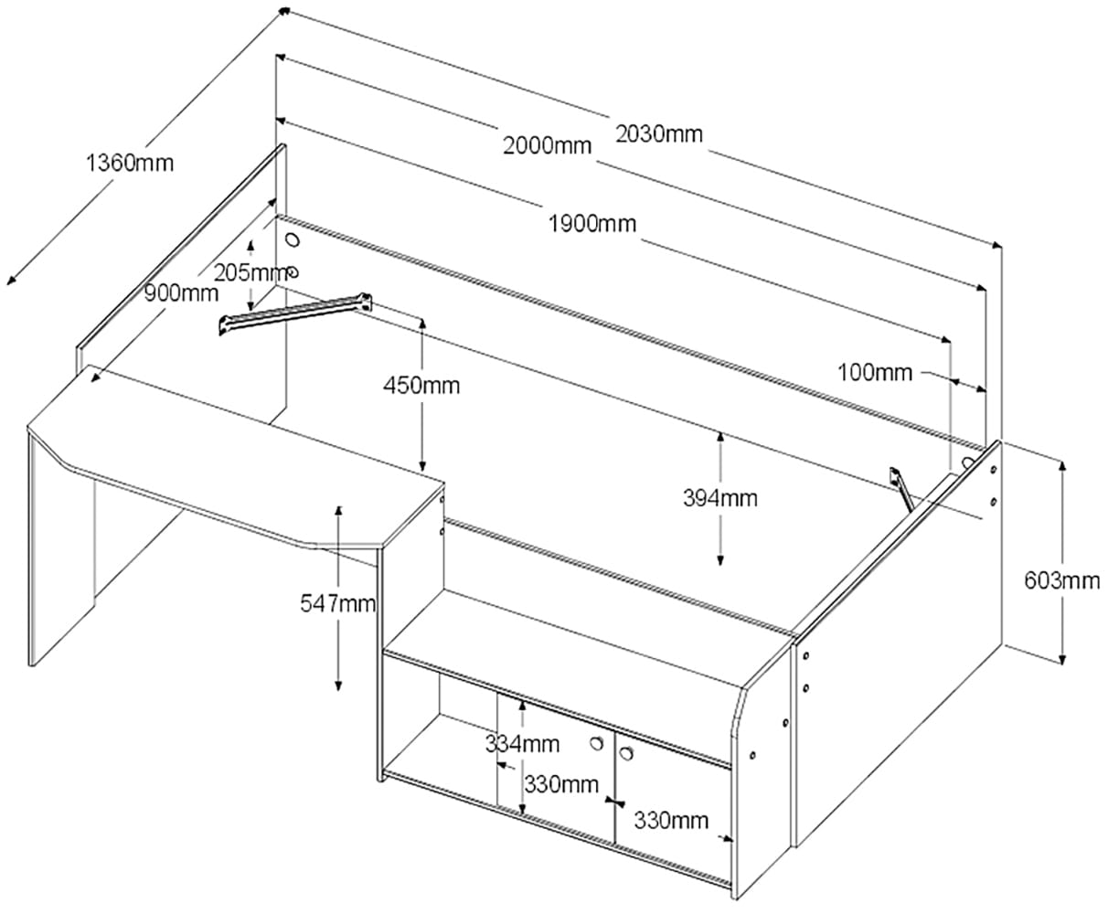 Parisot Set de chambre d'adolescent »Jade 11« Set, 2 tlg. Mit Schreibtischplatte und Kommode