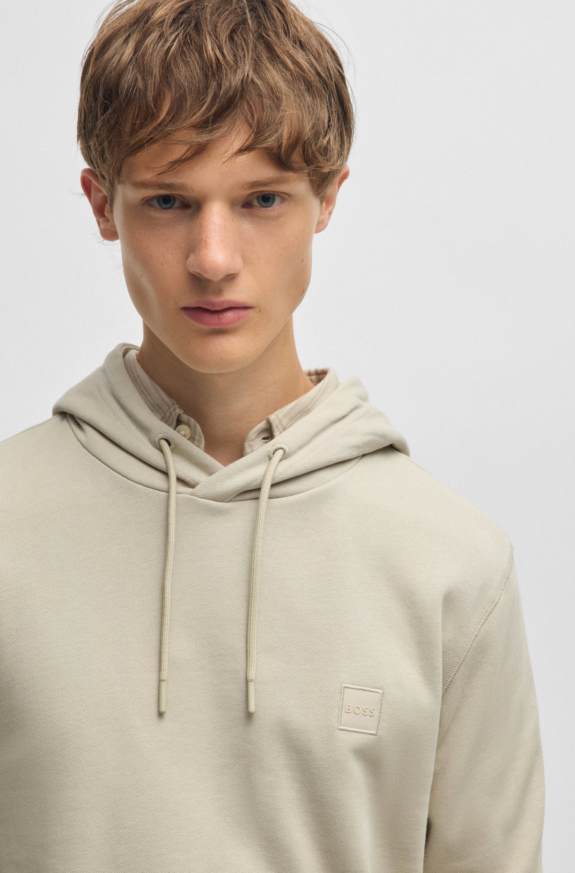 BOSS ORANGE Sweat à capuche »Wetalk«, mit gesticktem BOSS Markenlabel
