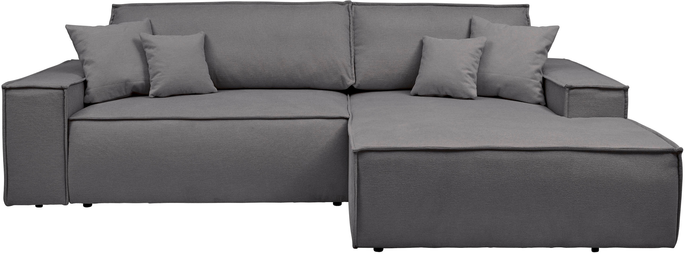 GOODproduct Ecksofa »FINNLEY, L-Form 257 cm, Schlafsofa« mit Bettkasten, in Bouclé, Struktur fein und Mega Cord