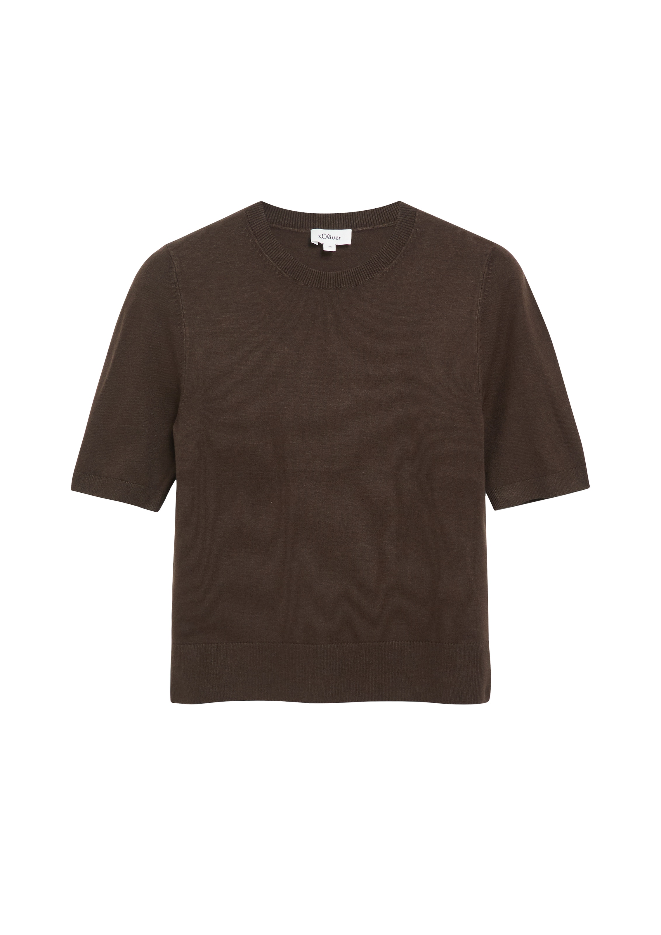 s.Oliver Rundhalspullover Halbarm Sommer-Strickpullover aus Viskose