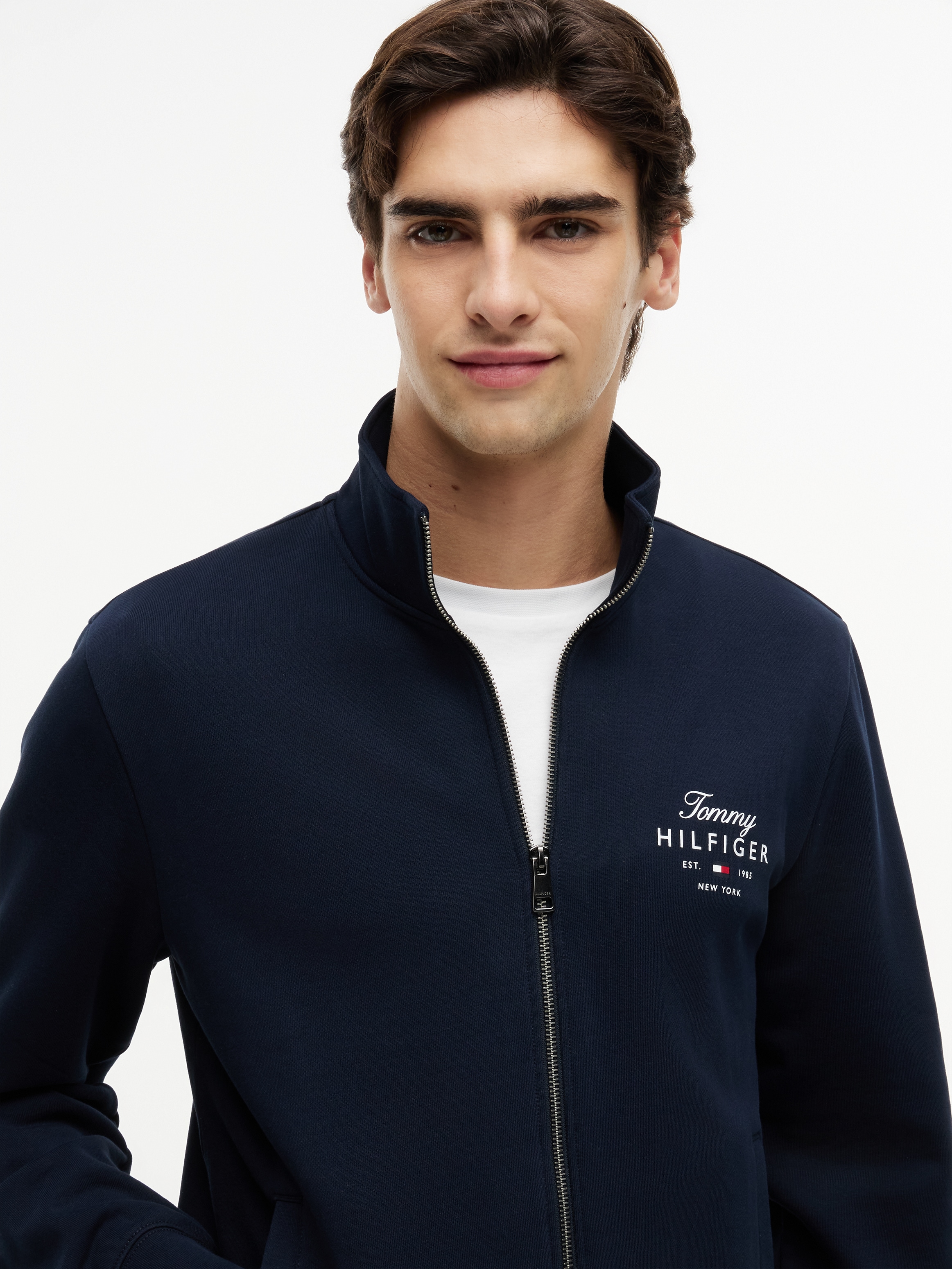 Tommy Hilfiger Veste sweat »SCRIPT STACK FZ STAND COLLAR«