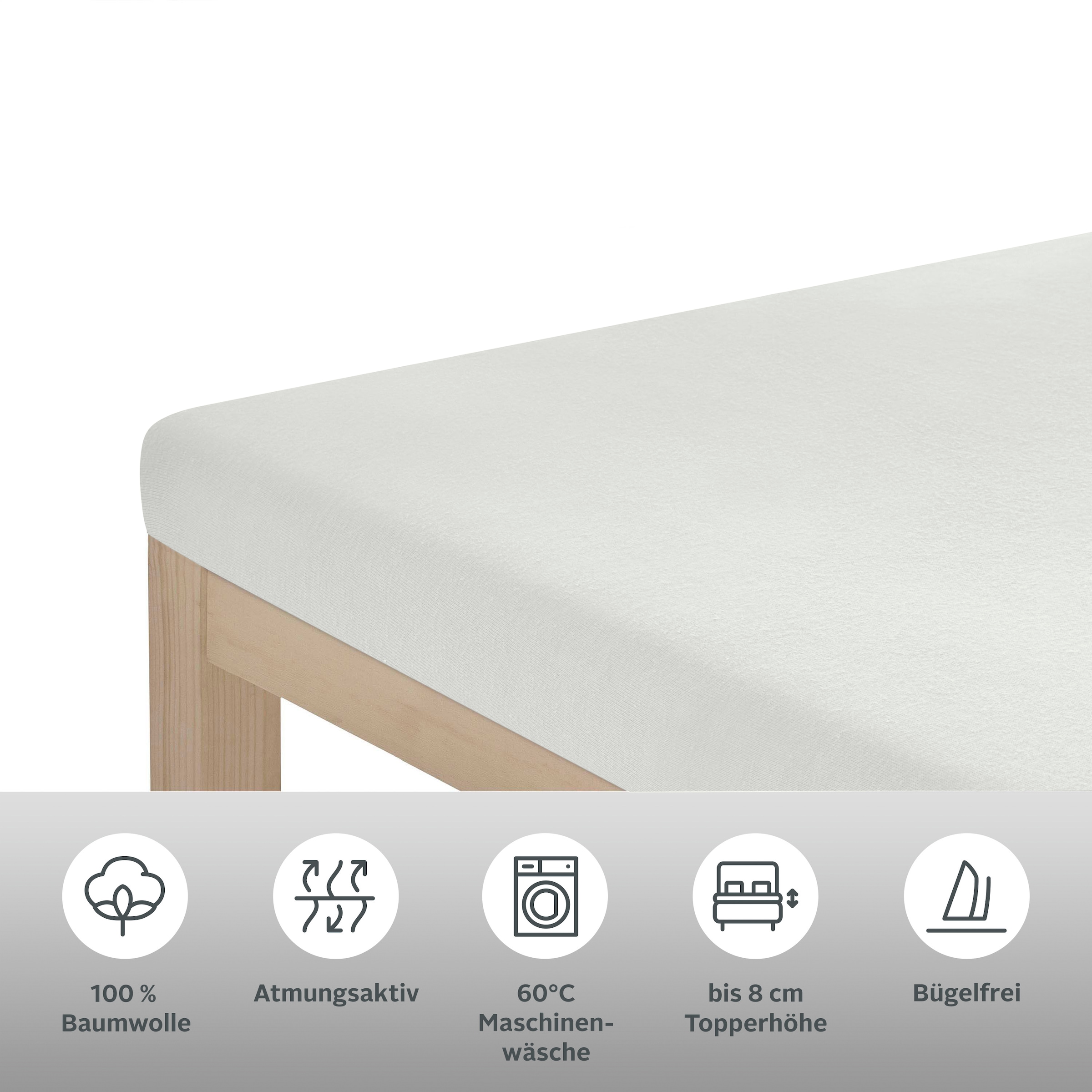 GOODproduct Spannbettlaken »Topper Basic, in Gr. 90x200, 140x200 oder 180x200 cm« Baumwolle, Matratzen bis 8 cm Höhe, Bettlaken, Spannbetttuch, Laken