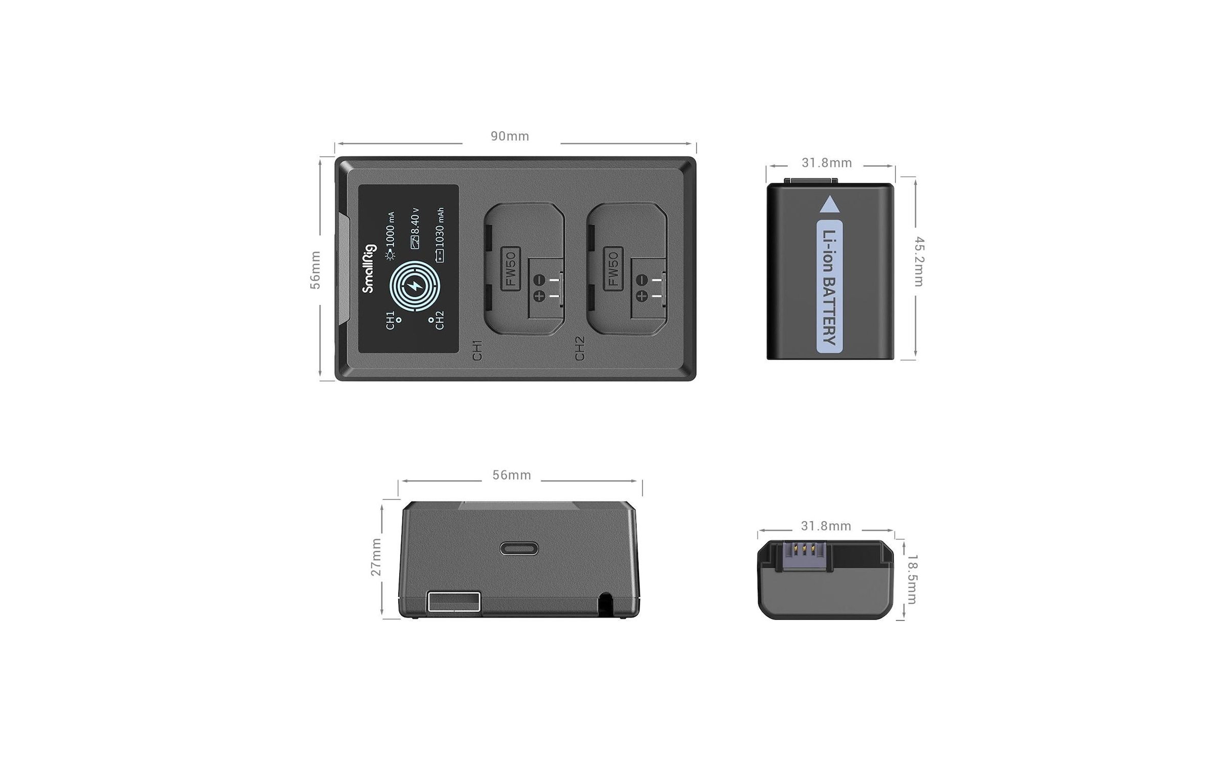   Batterie rechargeable »Smallrig NP-FW50 Akku und Charger Kit«