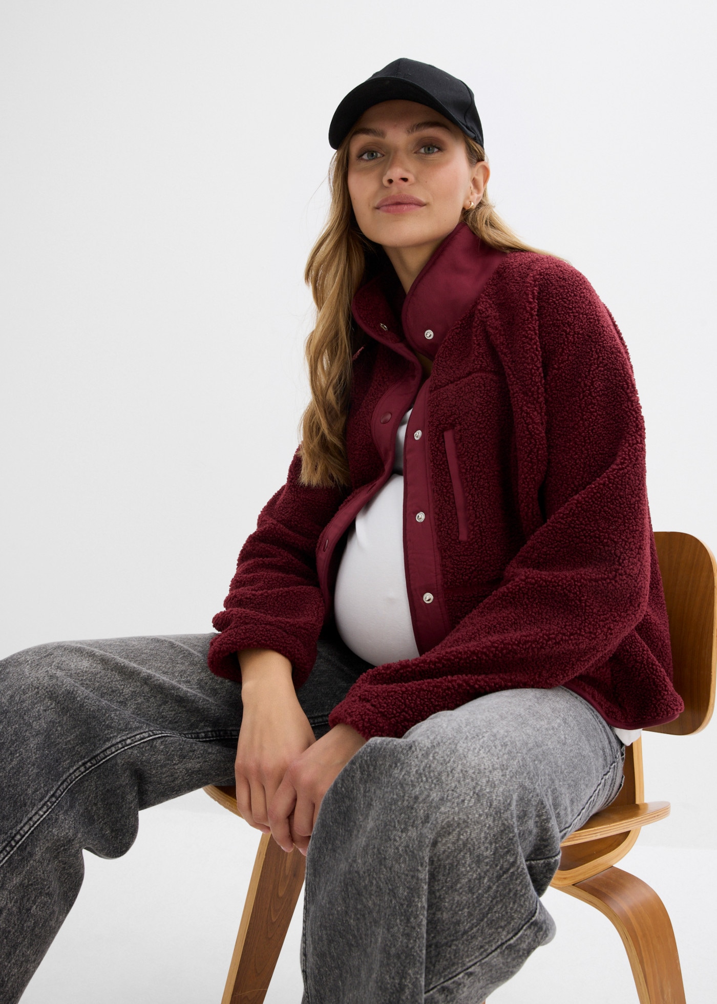 bonprix Veste de maternité avec insert bébé amovible à boutons-pression, coupe droite