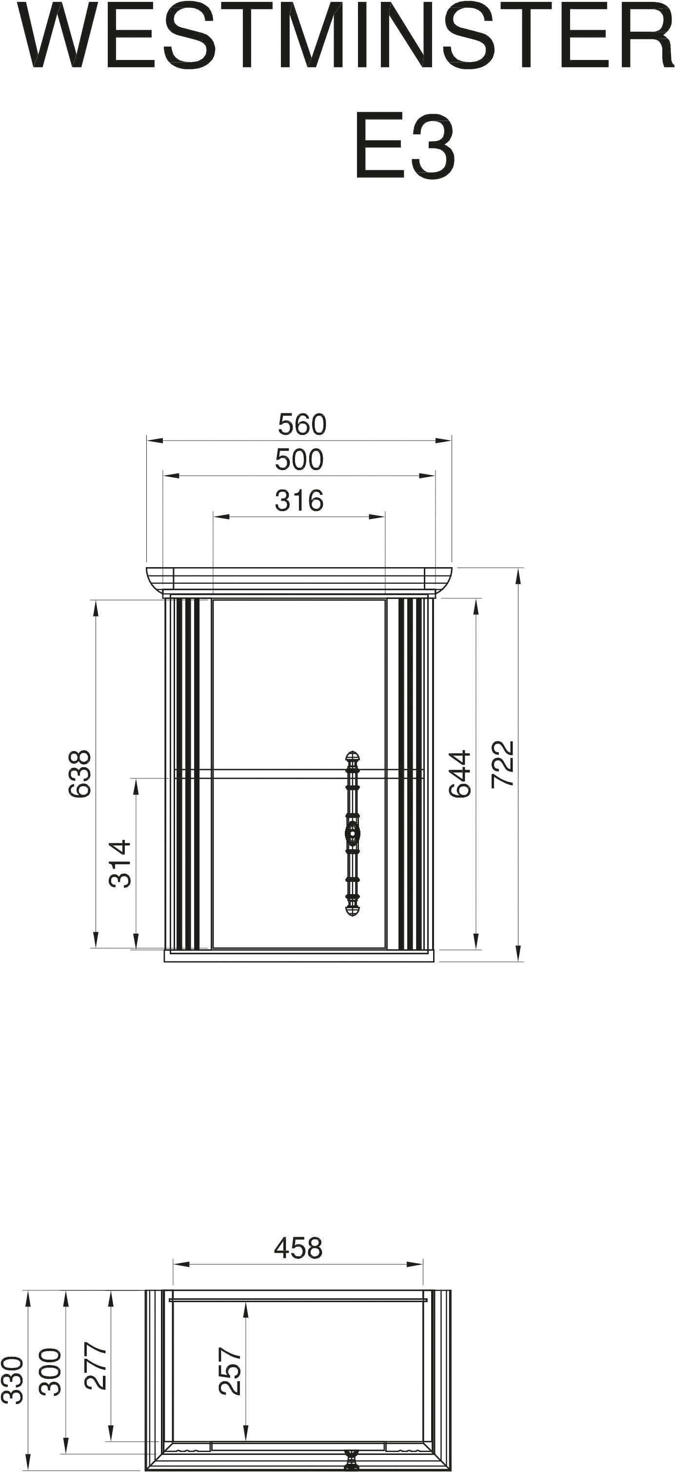 GOODproduct Pantryküche »KS-Westminster« Breite 130 cm, ohne E-Geräte