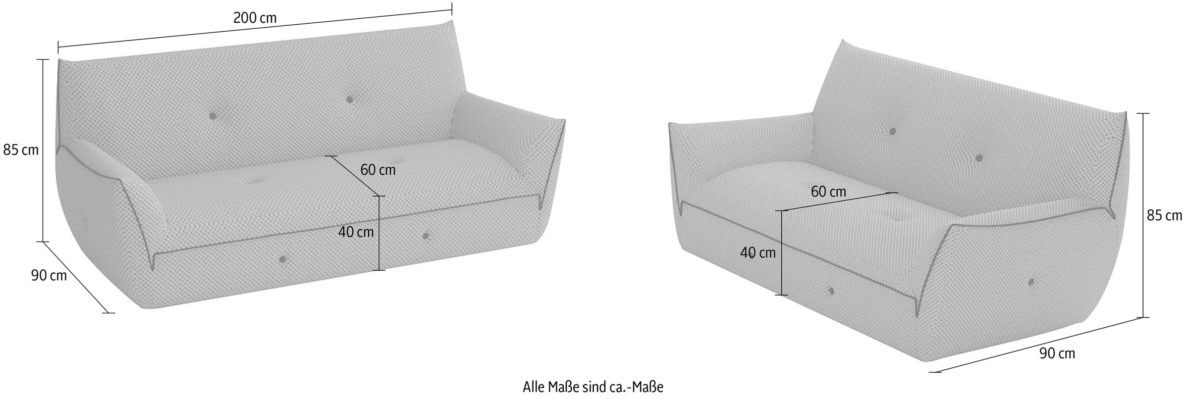 Egoitaliano Polstergarnitur »Yuki, extravagantes Design und höchster Sitzkomfort, tolle Details« Set, bestehend aus einem 2,5- und einem 2-Sitzer, mit innovativen