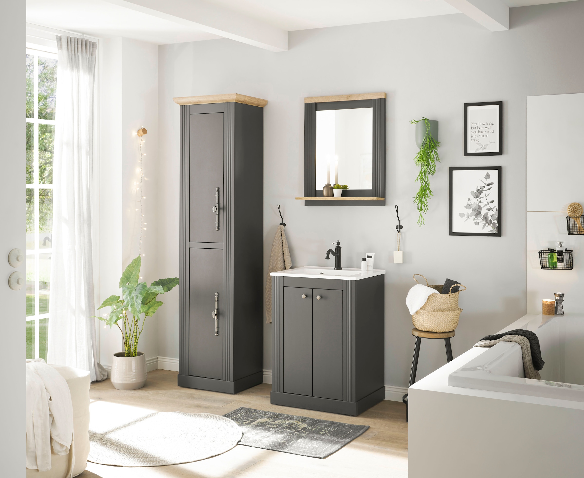 GOODproduct Ensemble de meubles de salle de bain »WESTMINSTER, Bad im Landhausstil, 3-teiliges Badezimmer« 3 cuis tlg.
