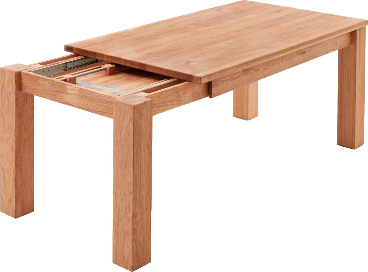 Relita Table de salle à manger »Rolf« avec fonction d'extension en chêne sauvage massif huilé