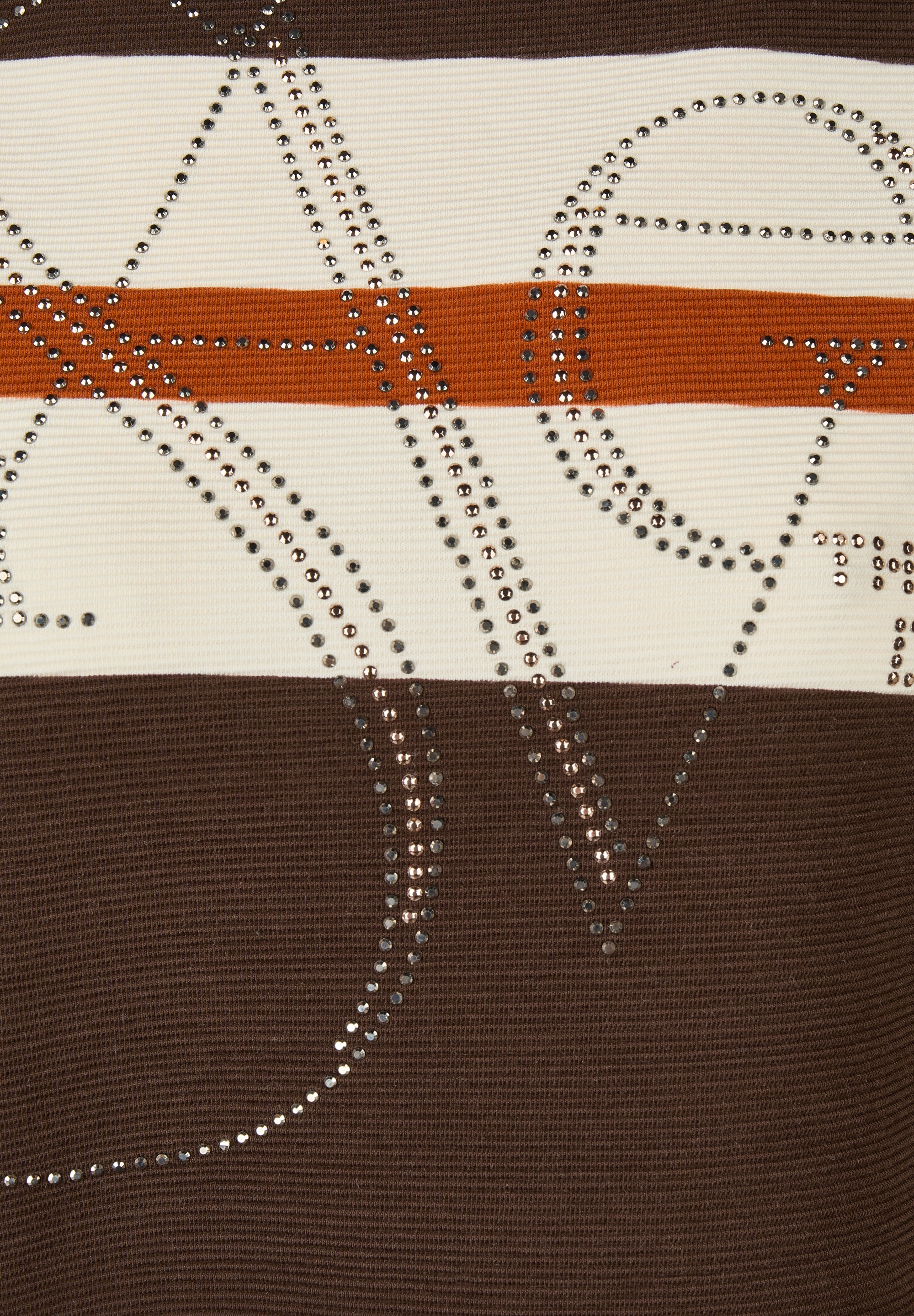 Rabe T-shirt à manches 3/4 avec motif à rayures et inscription scintillante