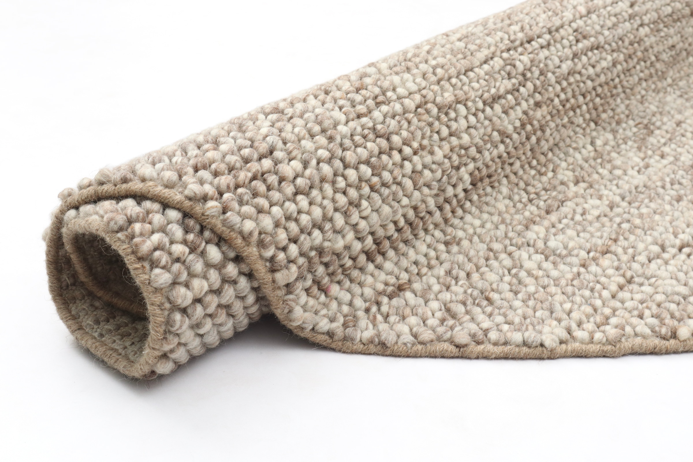 GOODproduct Tapis en laine »Wolly« Rond 14 mm Höhe Wolle, handgewebt, Handweb Teppiche, Wohnzimmer, Schlafzimmer