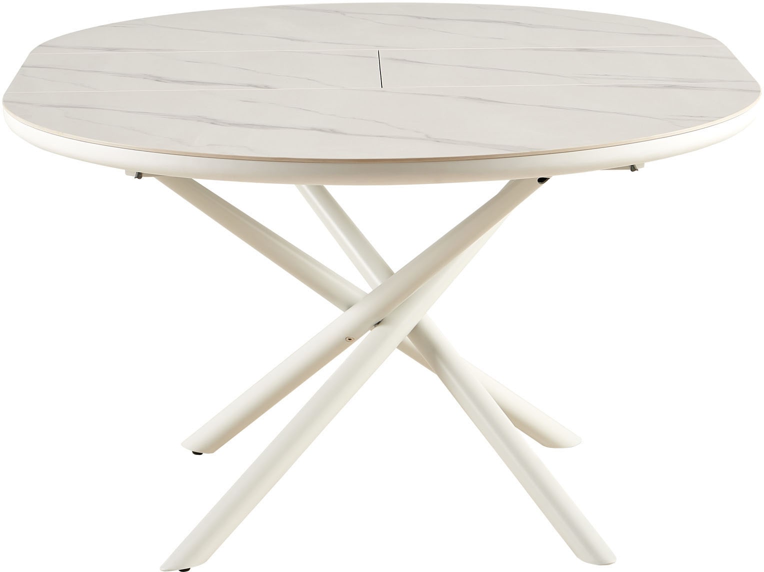 SalesFever Esstisch »Stuttgart Esstisch für stilvolles Speisen« rund, Keramik, ausziehbar auf 120 - 160 cm