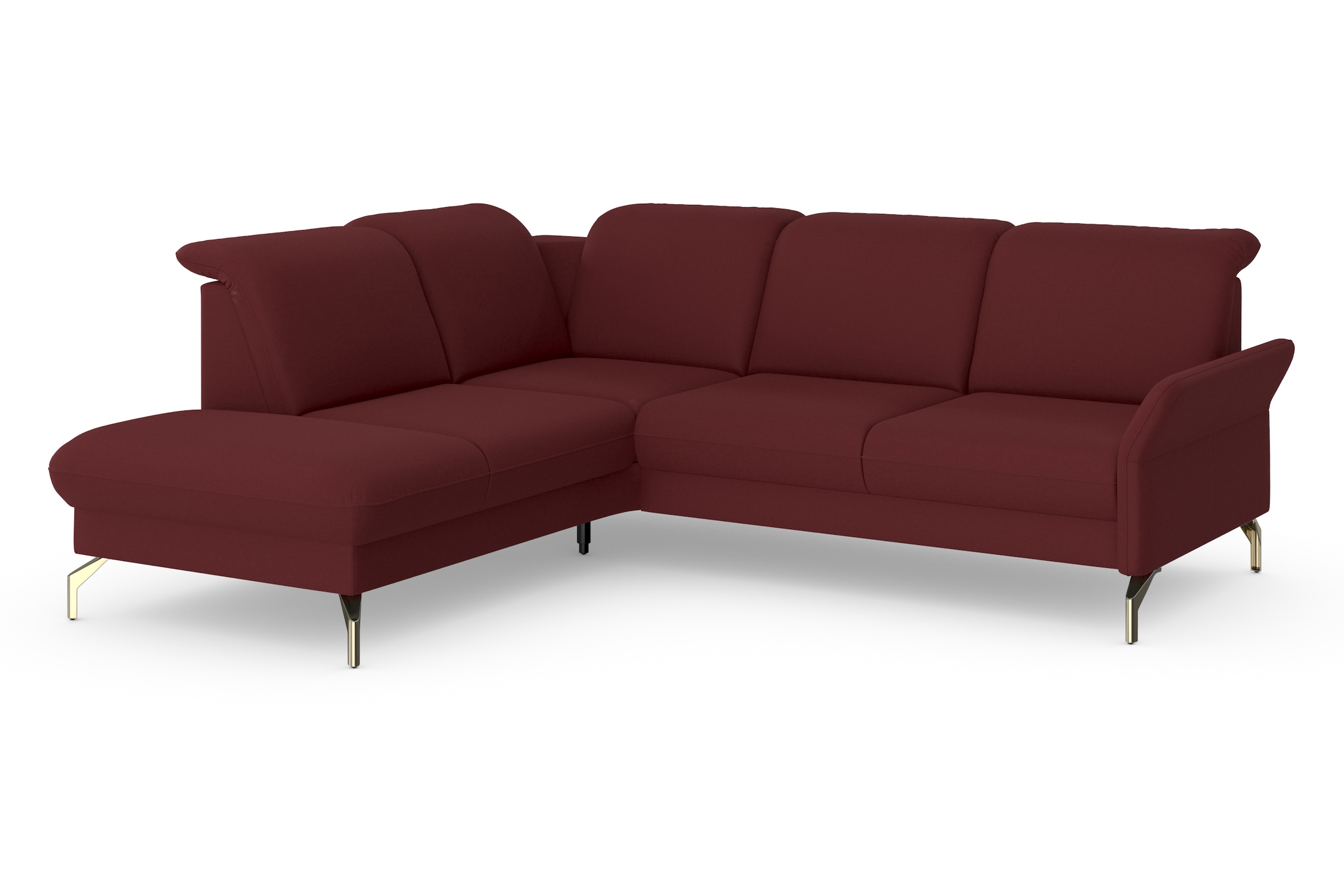 sit&more Ecksofa »Fashion L-Form« wahlweise mit Kopfteilverstellung, Vorziehsitz, motorisch, Nickelfüsse