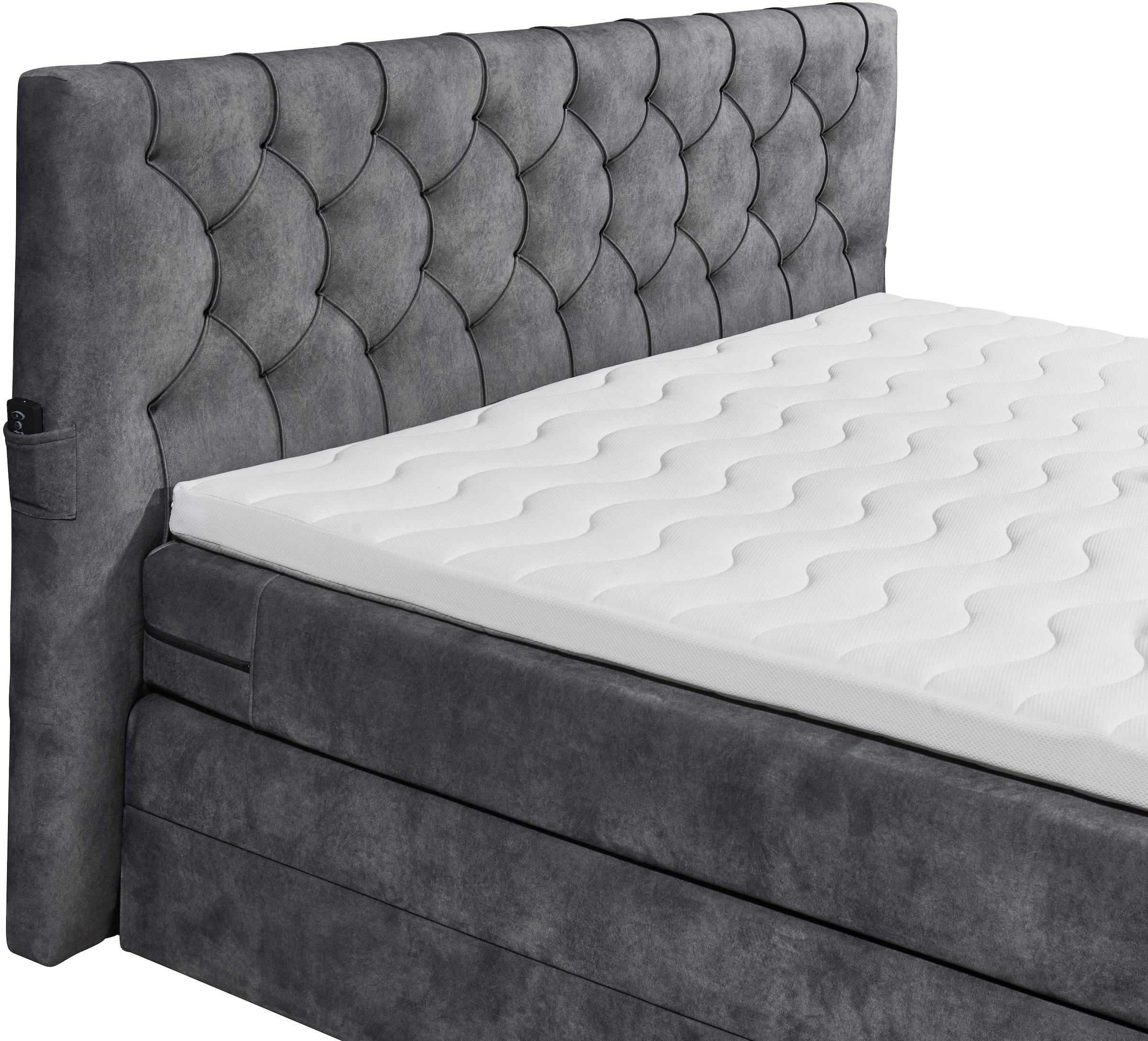 ED EXCITING DESIGN Boxspringbett »Springdale« mit Bettkasten, motorisierter TV-Halterung, Duo-Matratze (H3/H4)