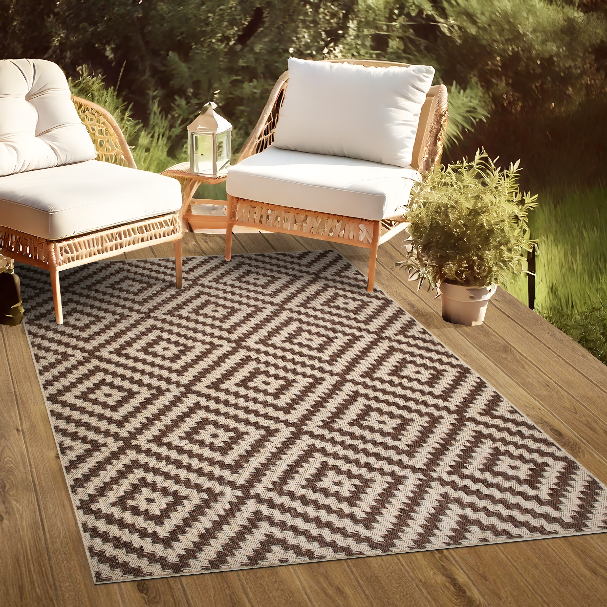 my home Teppich »Cordoba auch als Läufer erhältlich« rechteckig 3 mm Höhe In- und Outdoor geeignet, Sisal-Optik, Wetterfest & UV-beständig, Boho