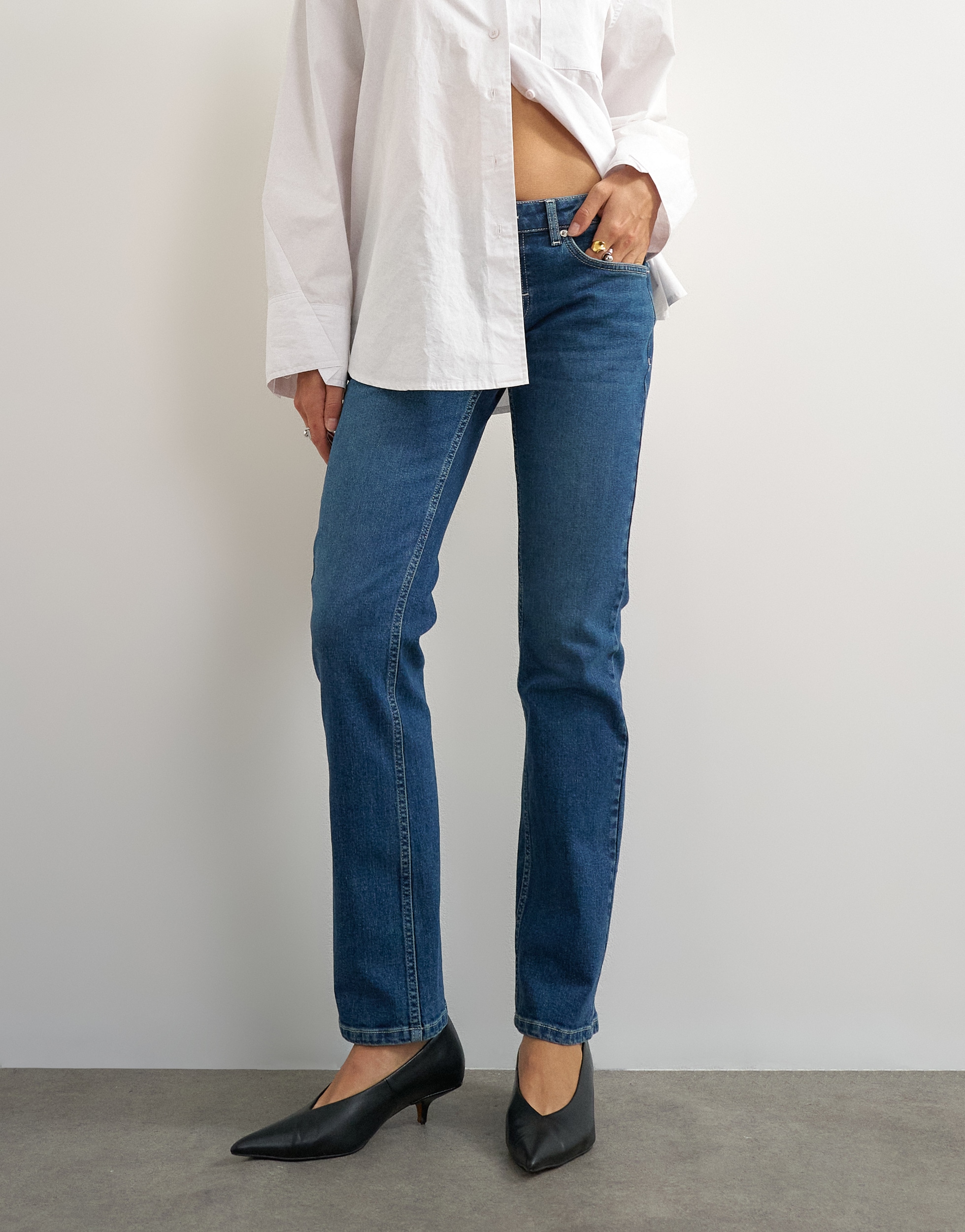 TOPSHOP Jeans slim »TSANILA SLIM LOW RISE JEANS« Mélange de coton, taille basse, coupe ajustée