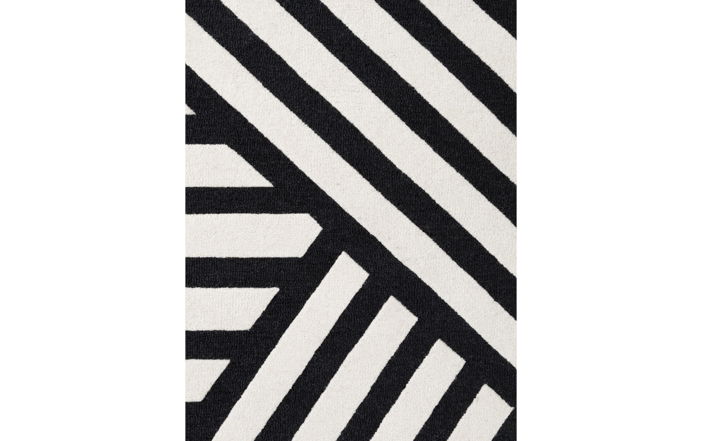 ELLE DECORATION Tapis »Noir« Rectangulaire 12 mm Höhe Wolle, Natur, Wohnzimmer, schwarz weiss, Modern, Geometrisch, Streifen