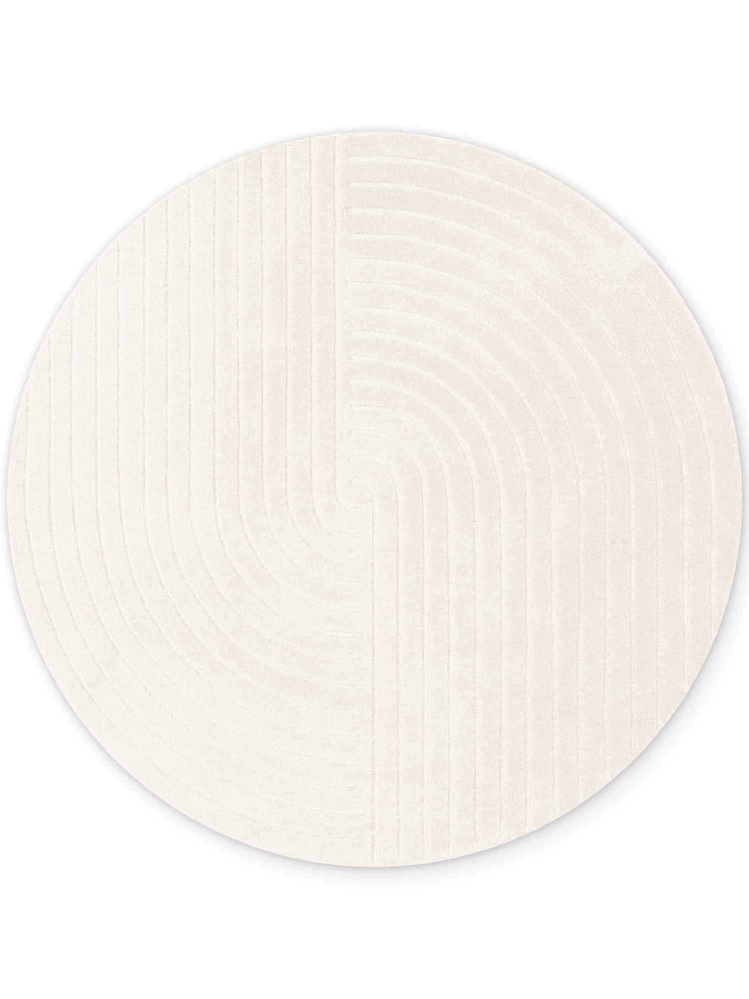 vikosa Tapis en laine »Arcura« Rond 15 mm Höhe Wolle Handgemacht, Hoch-Tief-Effekt, Geometrisches Linien Wellendesign