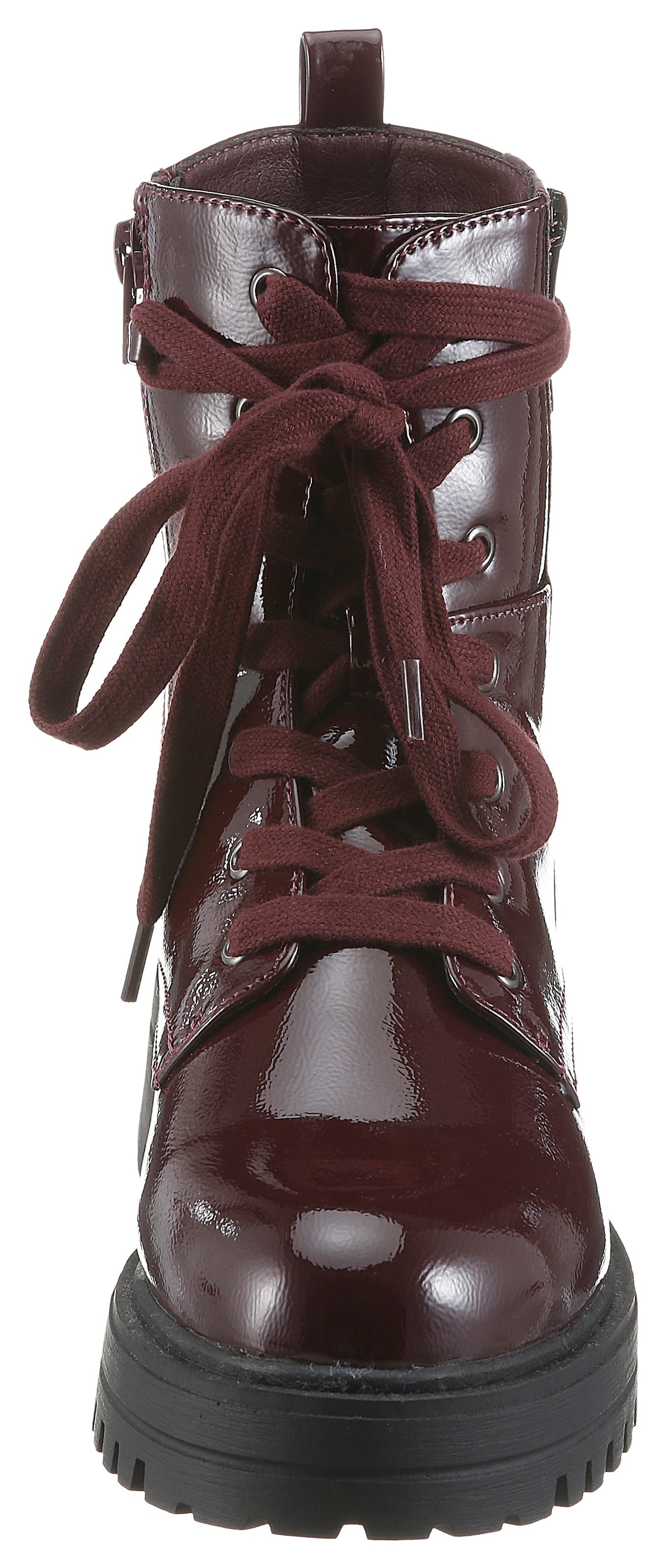 Aniston SHOES Schnürboots  Ankle Boots mit Reissverschluss, in Glanz-Optik - NEUE KOLLEKTION