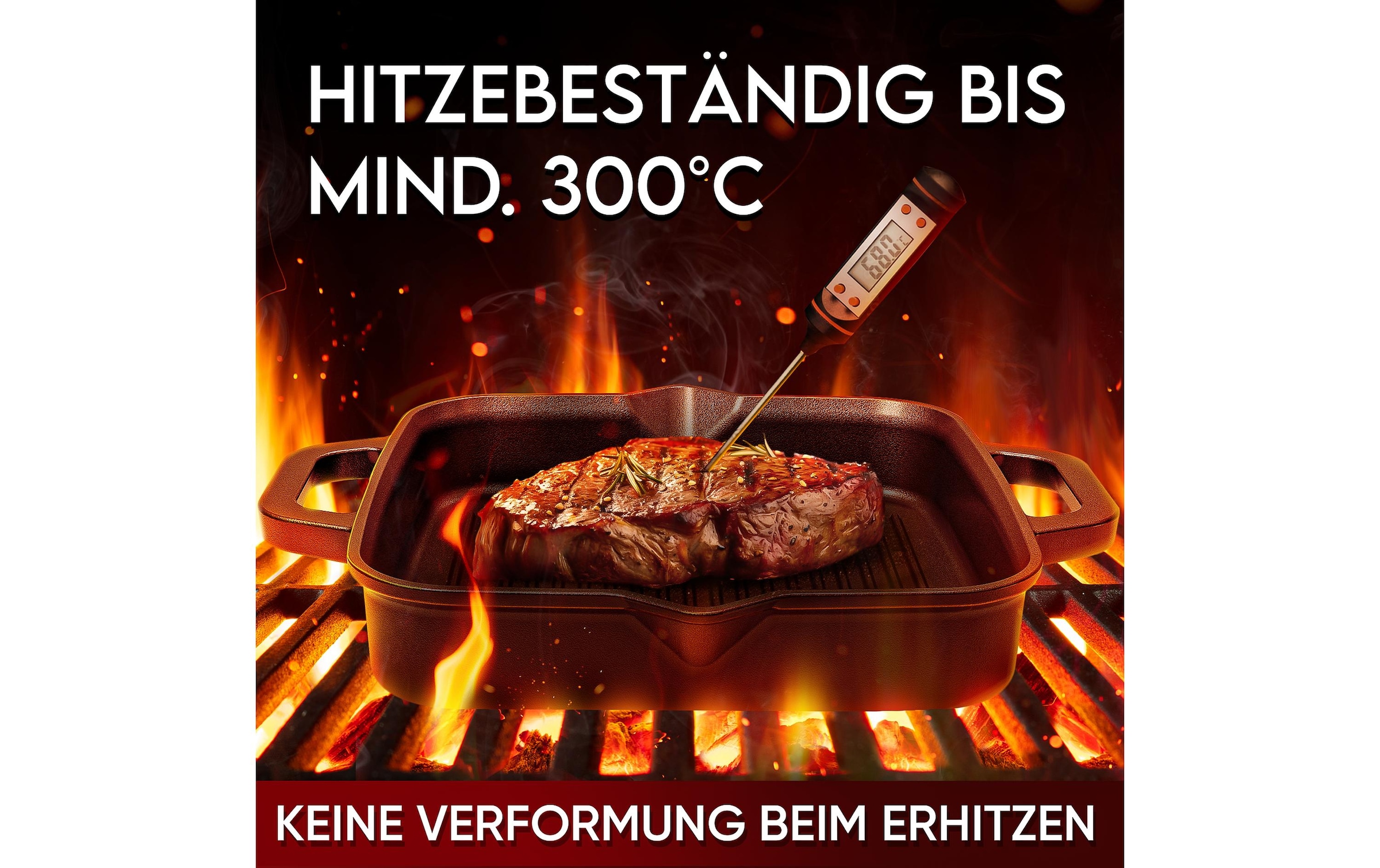   Grillpfanne »Gusskoenig 26 cm mit Ringreiniger« Gusseisen;Gas;Glaskeramik-Kochfeld;Induktion