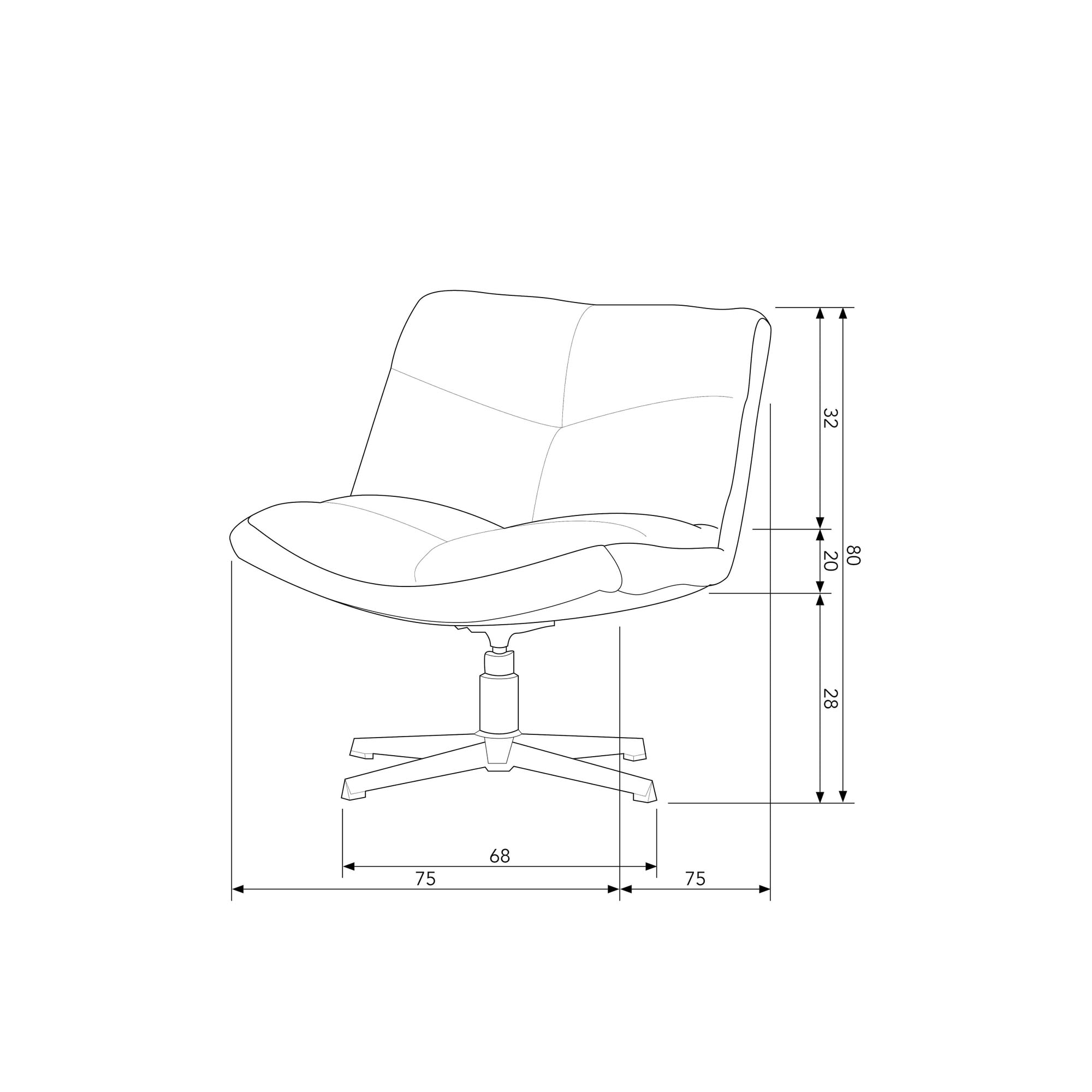 WOOOD Fauteuil pivotant »Vinny Bouclé-Bezug mit Drehmechanismus H 80 x B 75 x T 75 cm« capacité de charge 120 kg, rembourrage en mousse de polyuréthane, structure métallique