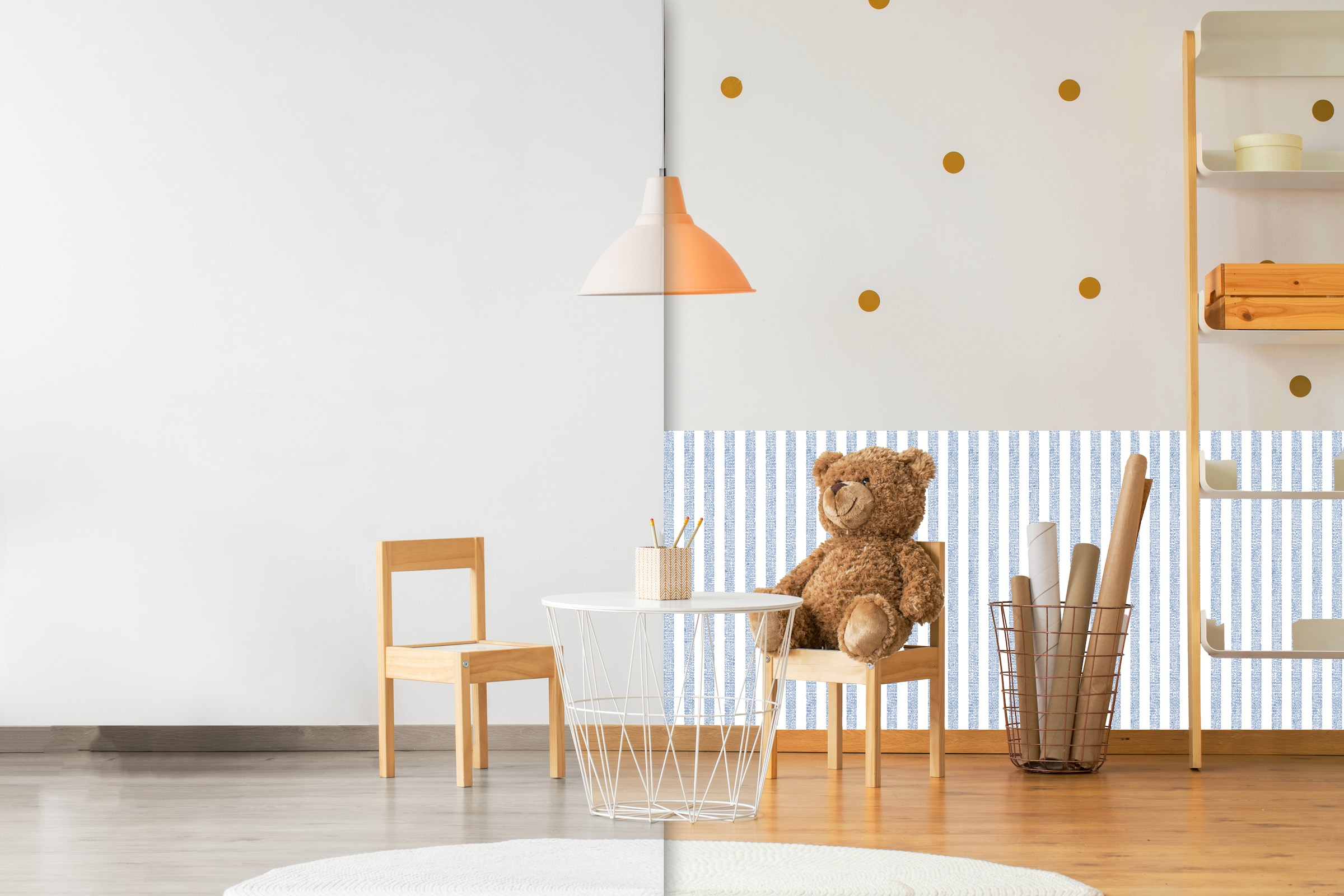 queence Bordüre »Wandbordüre Hellblau 250x90cm« Nadelstreifen | Streifen | bedruckt | gestreift | mehrfarbig | natürlich | seidenmatt glatt Wandpaneele, selbstklebend, Tapete, Sticker, gestreifte Wandtattoos