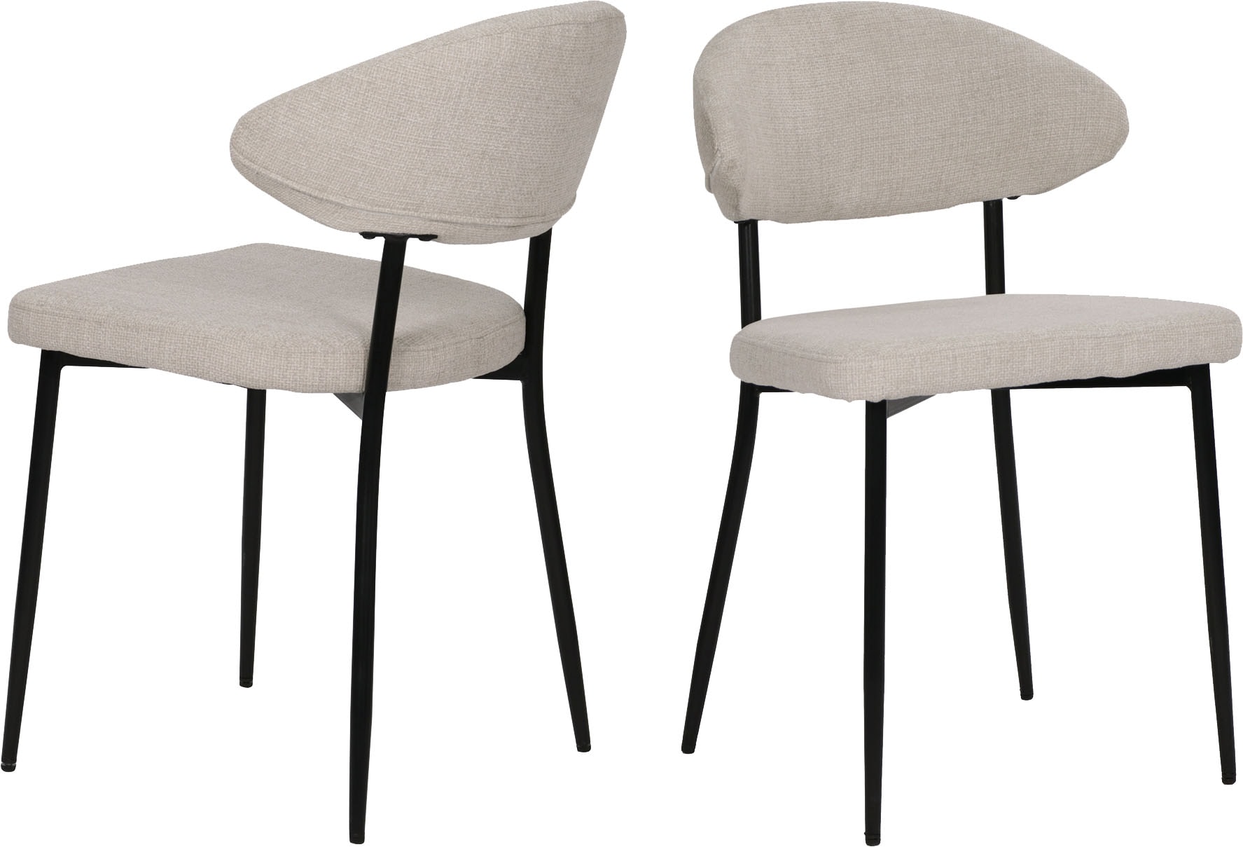 SIT Chaise à 4 pieds »Odessa 2er-Set Polsterstühle mit Strukturstoff & Metallgestell« (Ensemble) 2 cuisTissu structuré Öko-Tex & dossier ergonomiquement arrondi