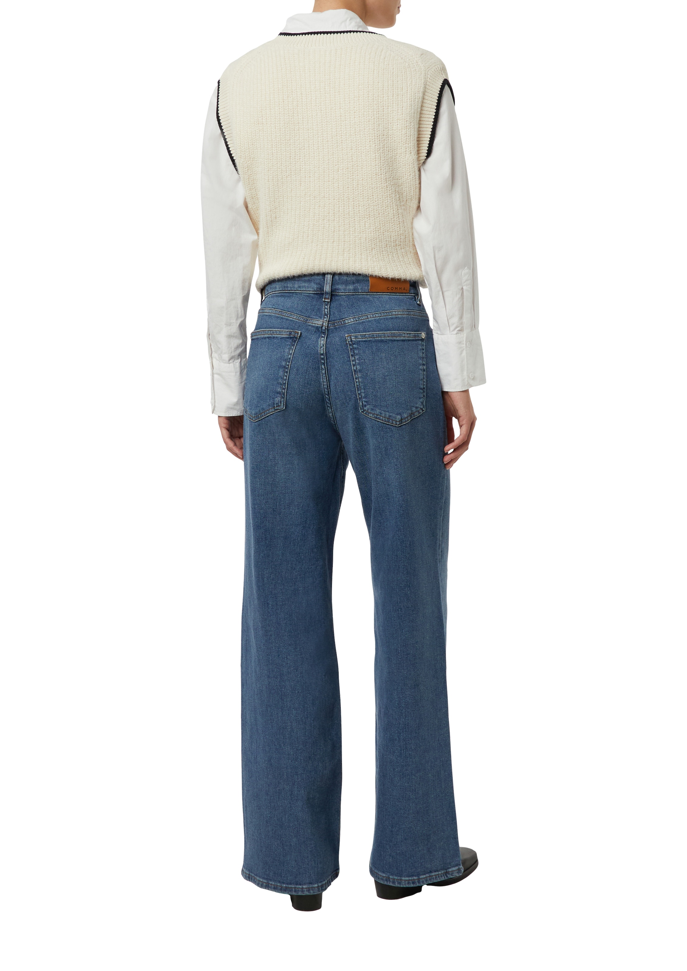 Comma Jeans à 5 poches avec jambe évasée et stretch