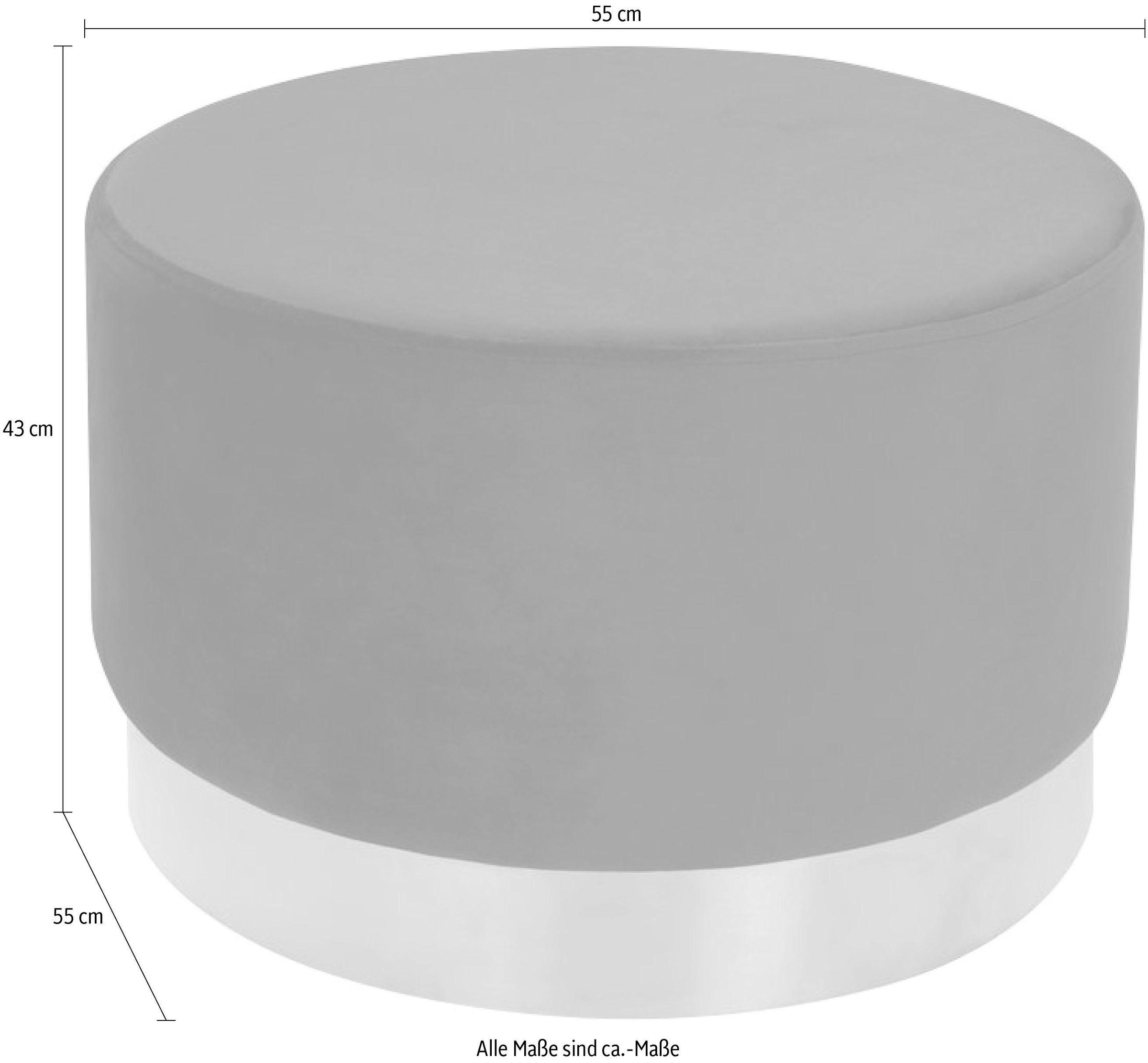 Kayoom Hocker »Nano 510, Hocker in stilvollem Design,weiche Schaumstoff-Sitzfläche« 1 Stk. tlg. Golz Akzente, mit pflegeleichtem Stoffbezug, grosse runde Form