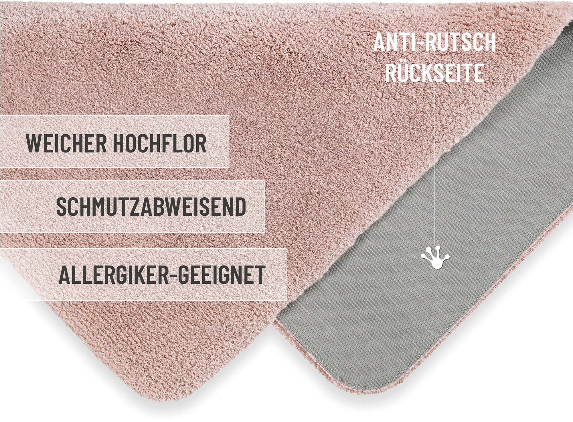 Homie Living Badematte »Porto Azzurro« Höhe 30 mm rutschhemmend beschichtet fussbodenheizungsgeeignet | schnell trocknend Badteppich, uni, rechteckig & rund, waschbar, Badezimmerteppich