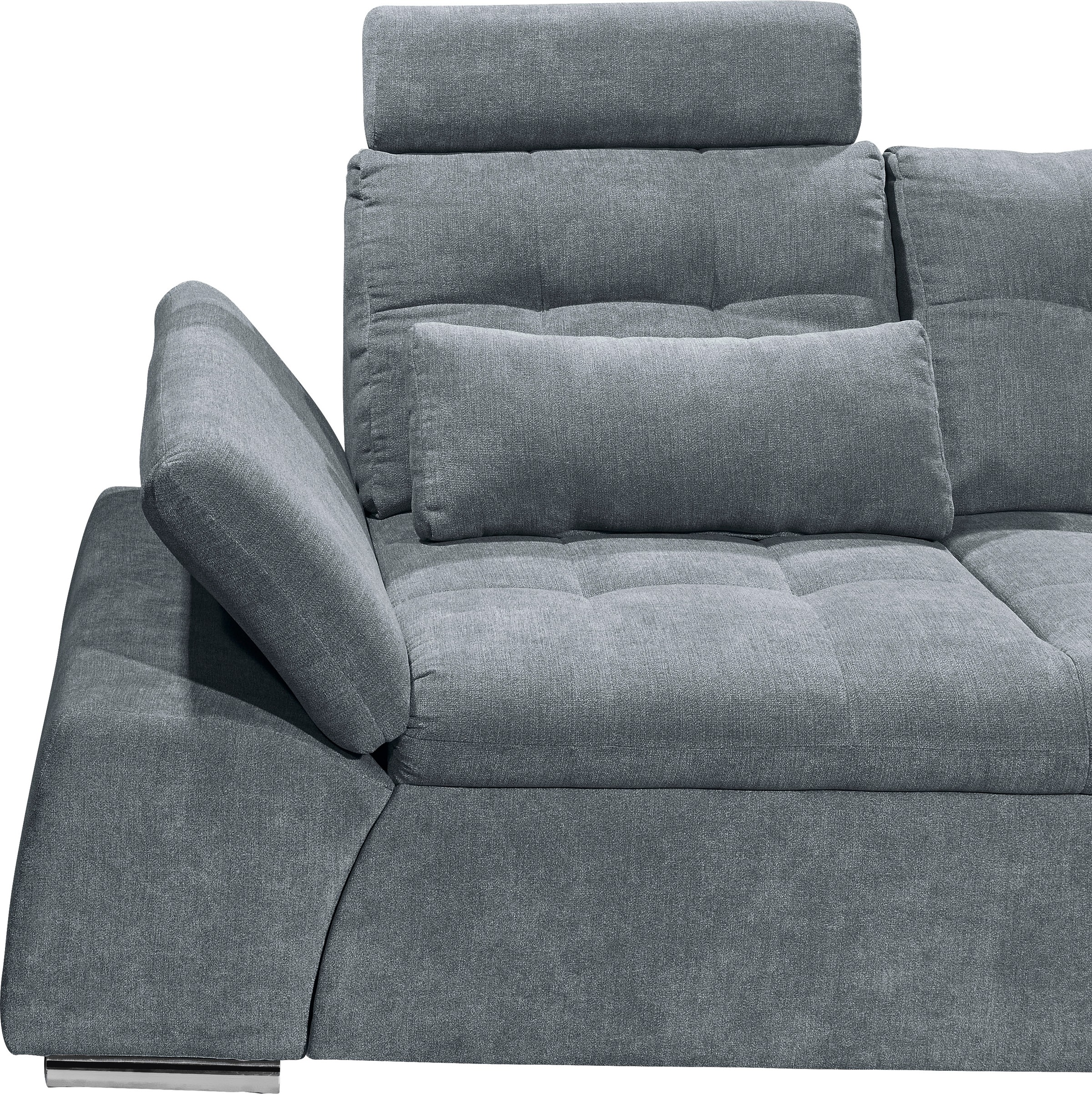 ED EXCITING DESIGN Ecksofa »Nalo L-Form« mit Bettfunktion, Armteilverstellung, Kopfstützen & 2 Nierenkissen