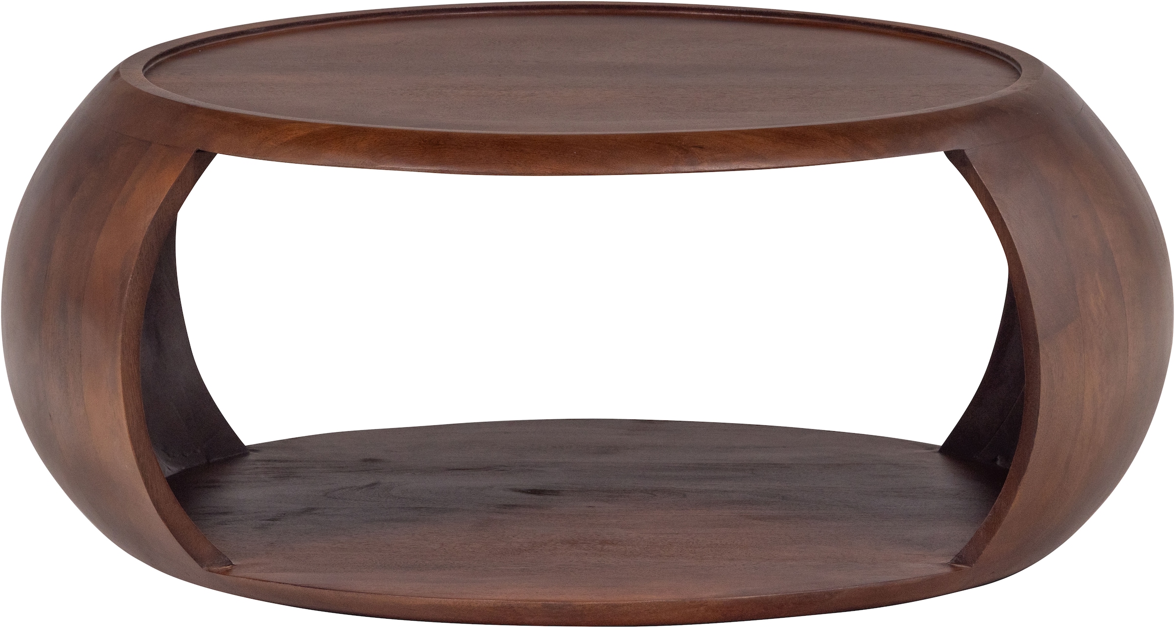 WOOOD Couchtisch »Cole mit Massivmangoholz und Aussparung B 72 x T 72 x H 36 cm« Organische Formgebung, Tragkraft 11,3 kg, für den Innenbereich