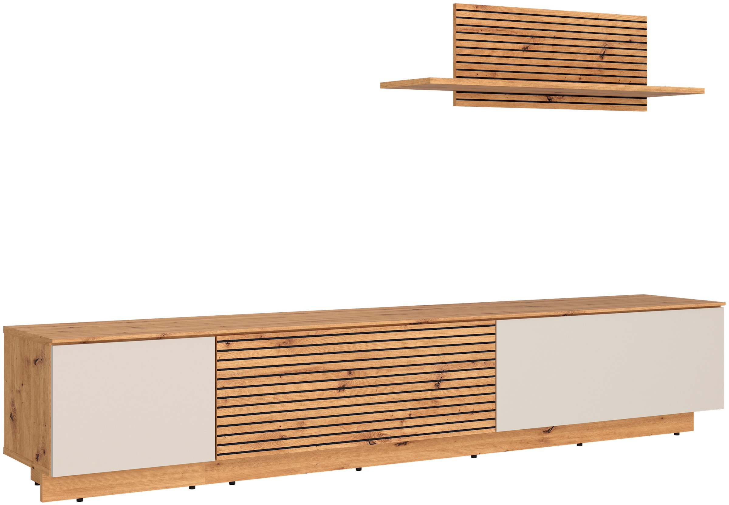 GOODproduct Wohnwand »Paroli, mit Lowboard und Paneel«