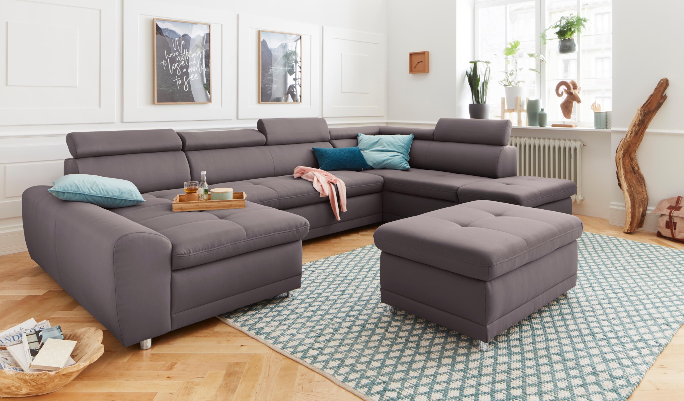 sit&more Wohnlandschaft »Riva U-Form« wahlweise mit Bettfunktion