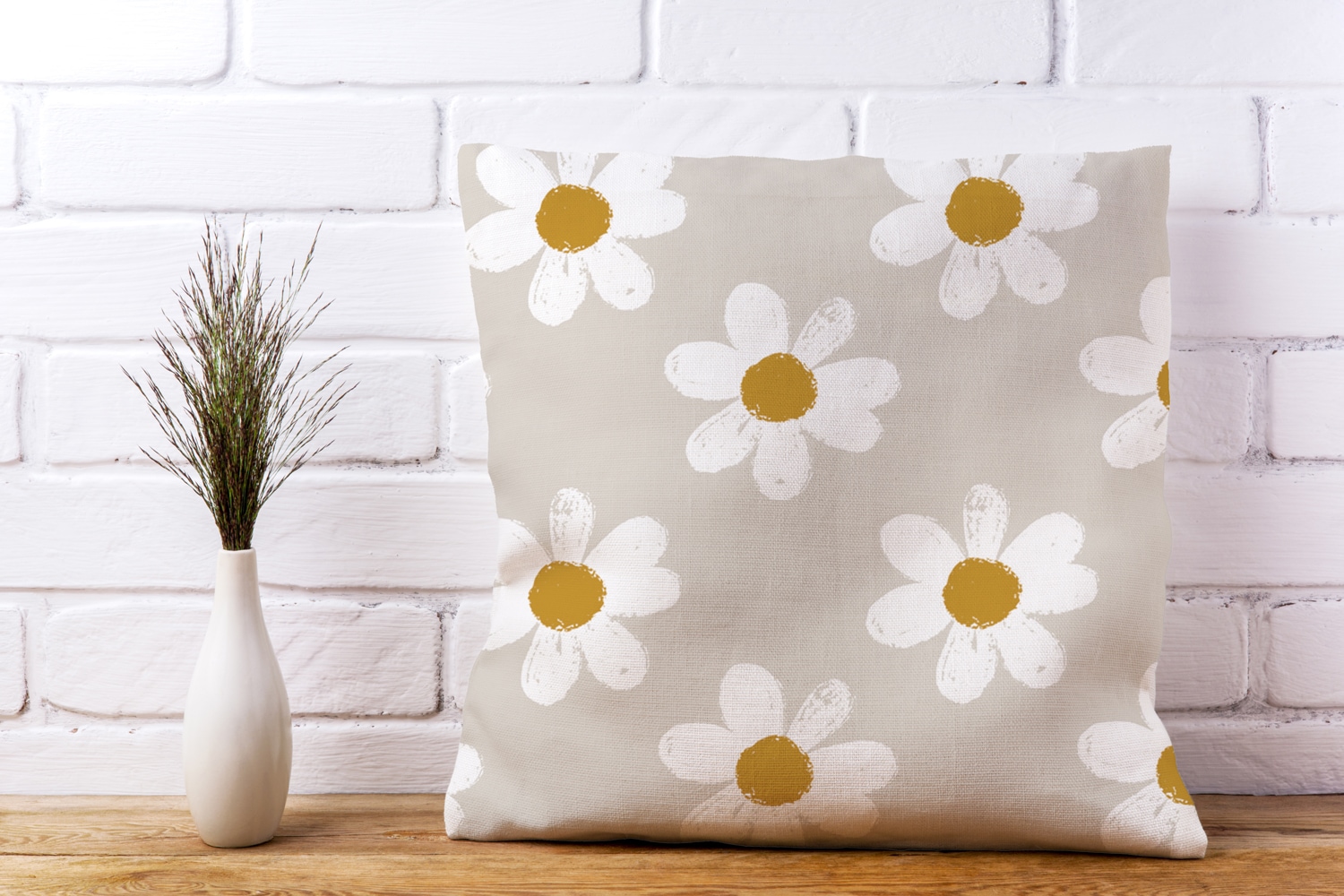 queence Coussin décoratif »Levke« mit Gänseblümchen