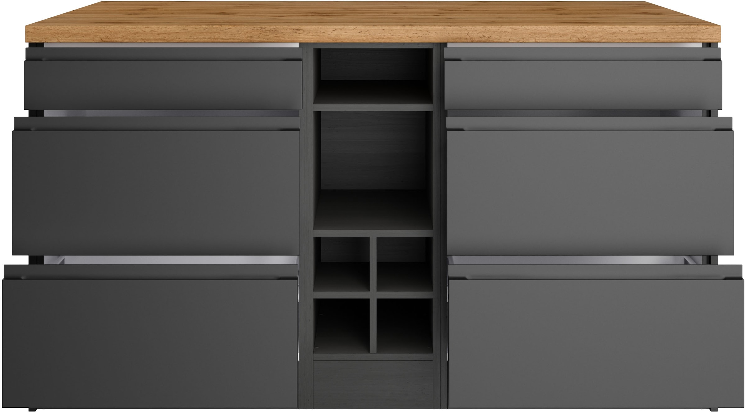 KOCHSTATION Ilot de cuisine »KS-Bruneck, Breite 153 cm« façades MDF, plan de travail épaisseur 38mm