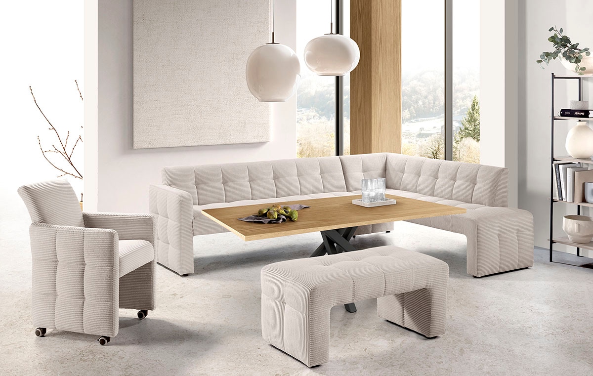 exxpo - sofa fashion »Barista, bequem und elegant, hohe Bodenfreiheit« banquette d'angle Barista confortable et élégante, finition de haute qualité